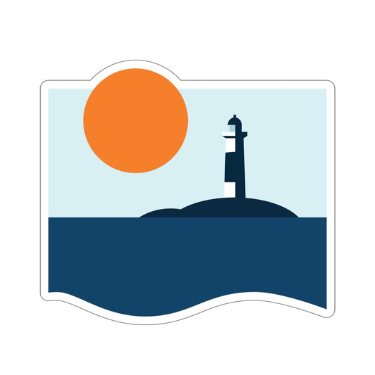 Sea View Lighthouse Minimal Art Graphic Design Die-Cut Sticker Ichaku [Perfect Gifts Selection]