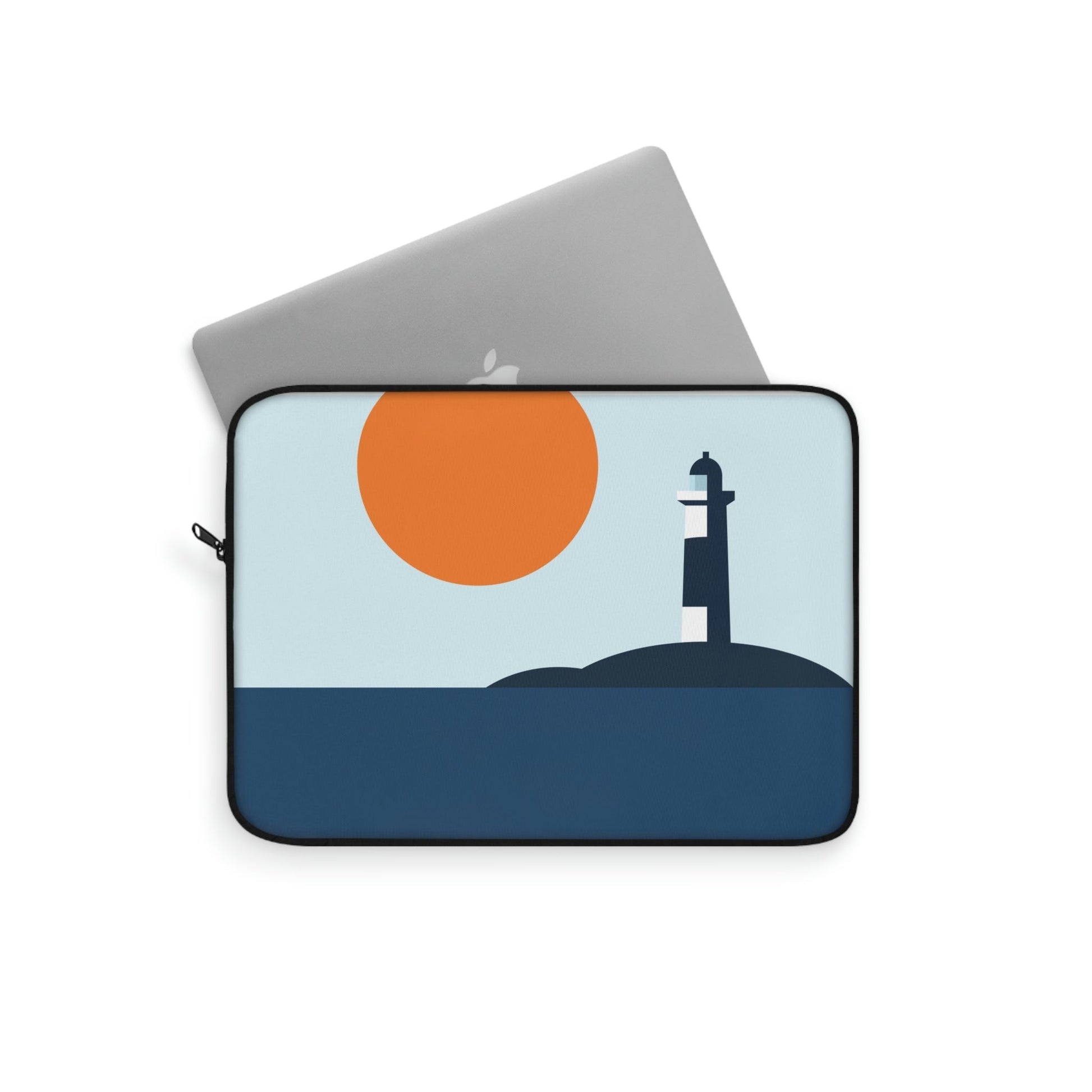 Sea View Lighthouse Minimal Art Graphic Design Laptop Sleeve Ichaku [Perfect Gifts Selection]