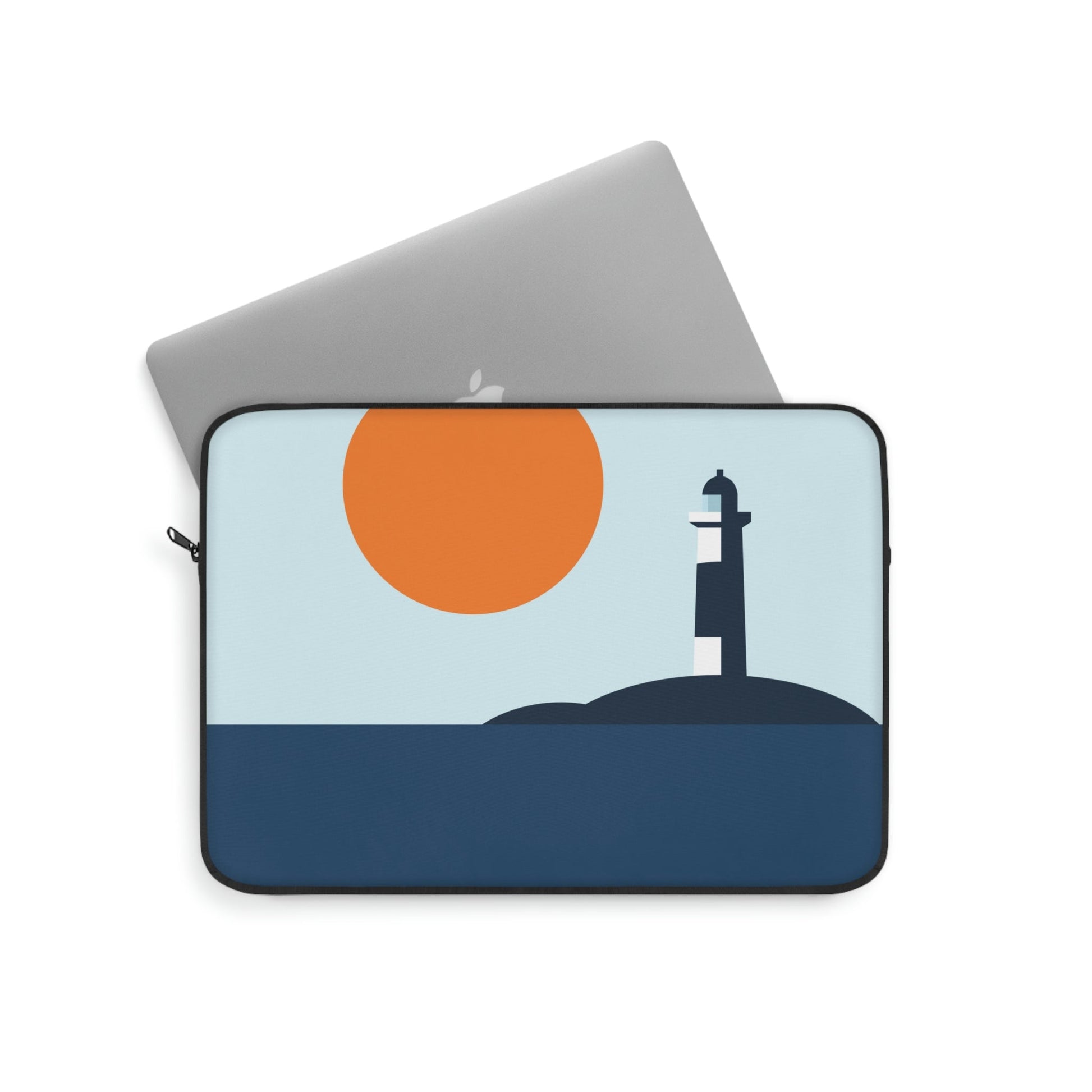 Sea View Lighthouse Minimal Art Graphic Design Laptop Sleeve Ichaku [Perfect Gifts Selection]