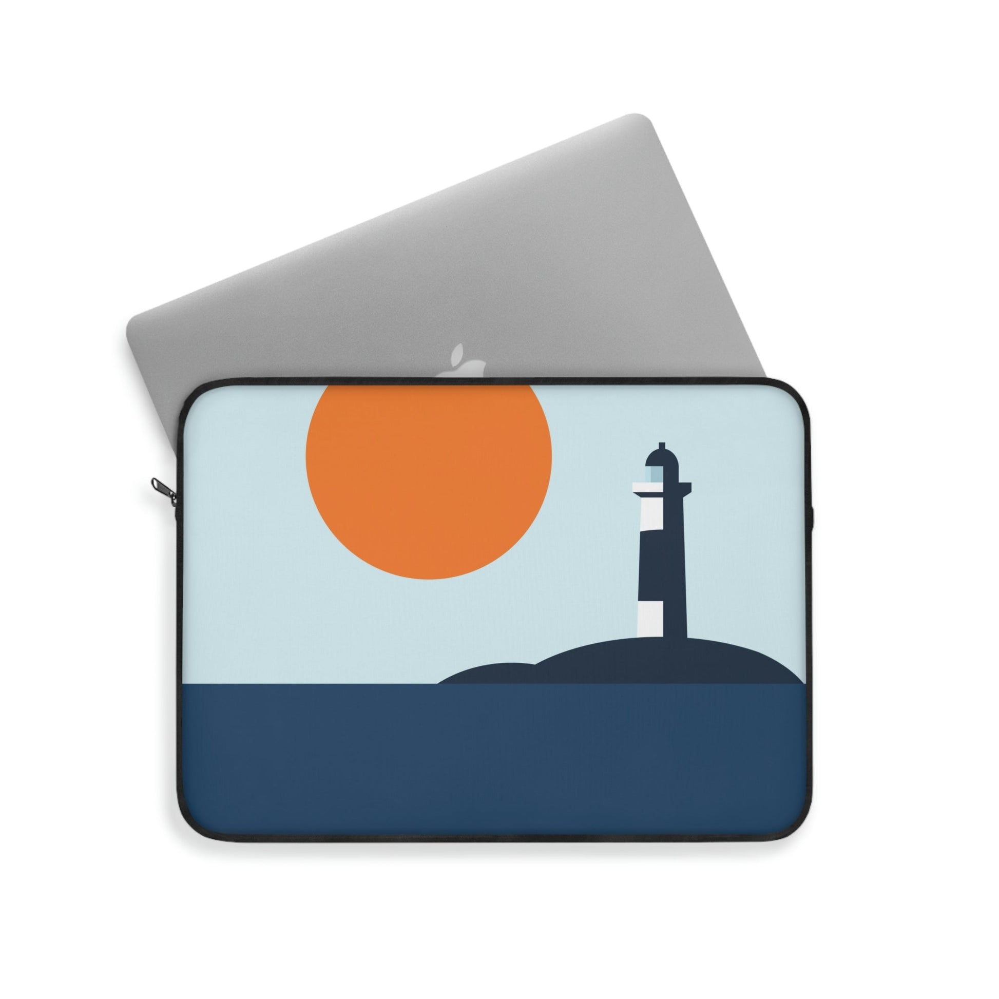 Sea View Lighthouse Minimal Art Graphic Design Laptop Sleeve Ichaku [Perfect Gifts Selection]