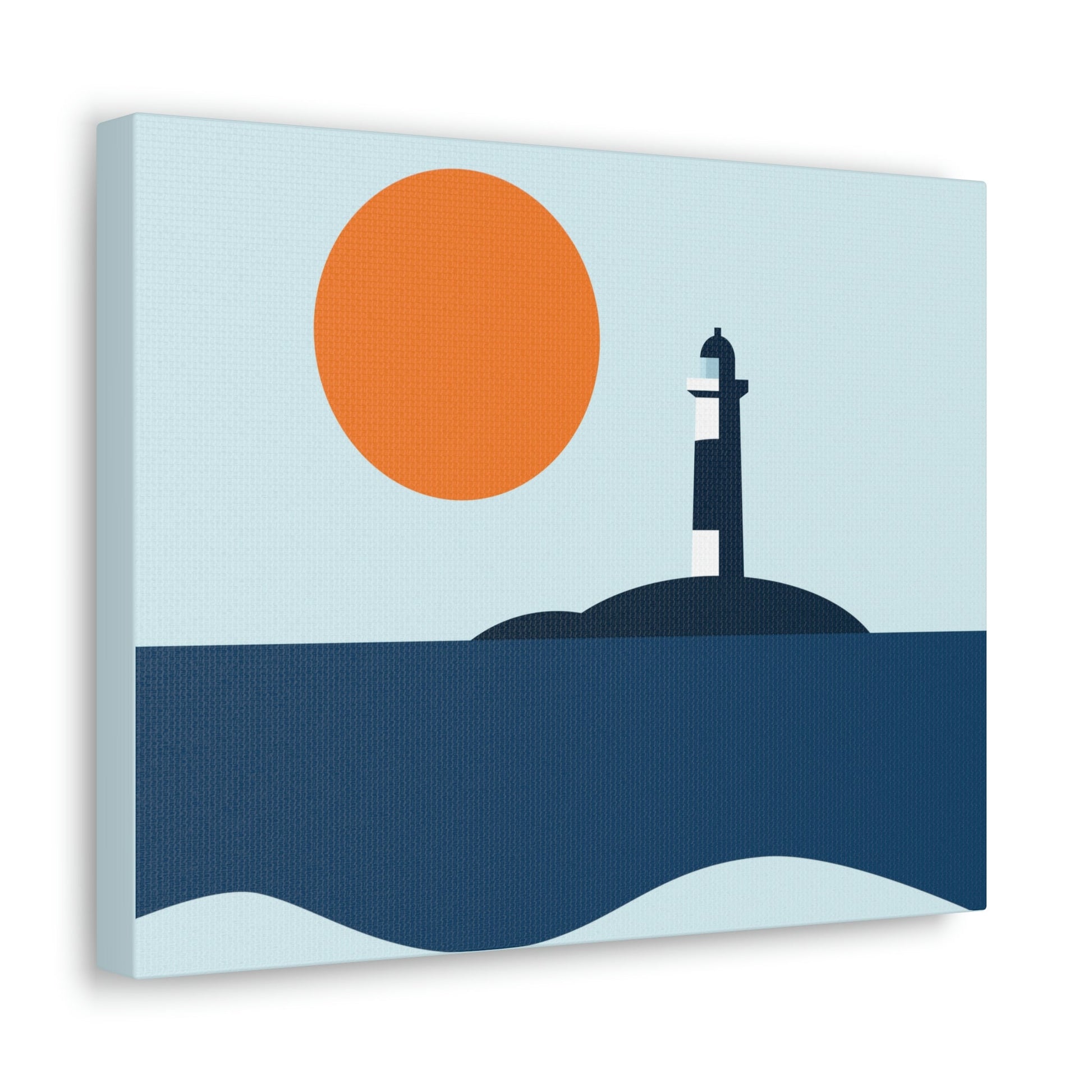 Sea View Lighthouse Minimal Graphic Design Aesthetic Classic Art Canvas Gallery Wraps Ichaku [Perfect Gifts Selection]