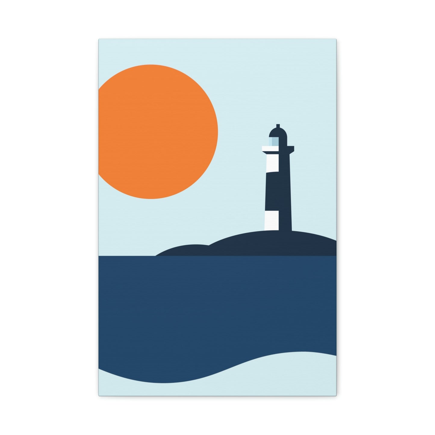 Sea View Lighthouse Minimal Graphic Design Aesthetic Classic Art Canvas Gallery Wraps Ichaku [Perfect Gifts Selection]