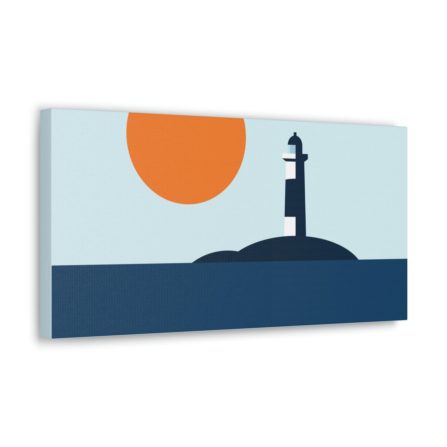 Sea View Lighthouse Minimal Graphic Design Aesthetic Classic Art Canvas Gallery Wraps Ichaku [Perfect Gifts Selection]