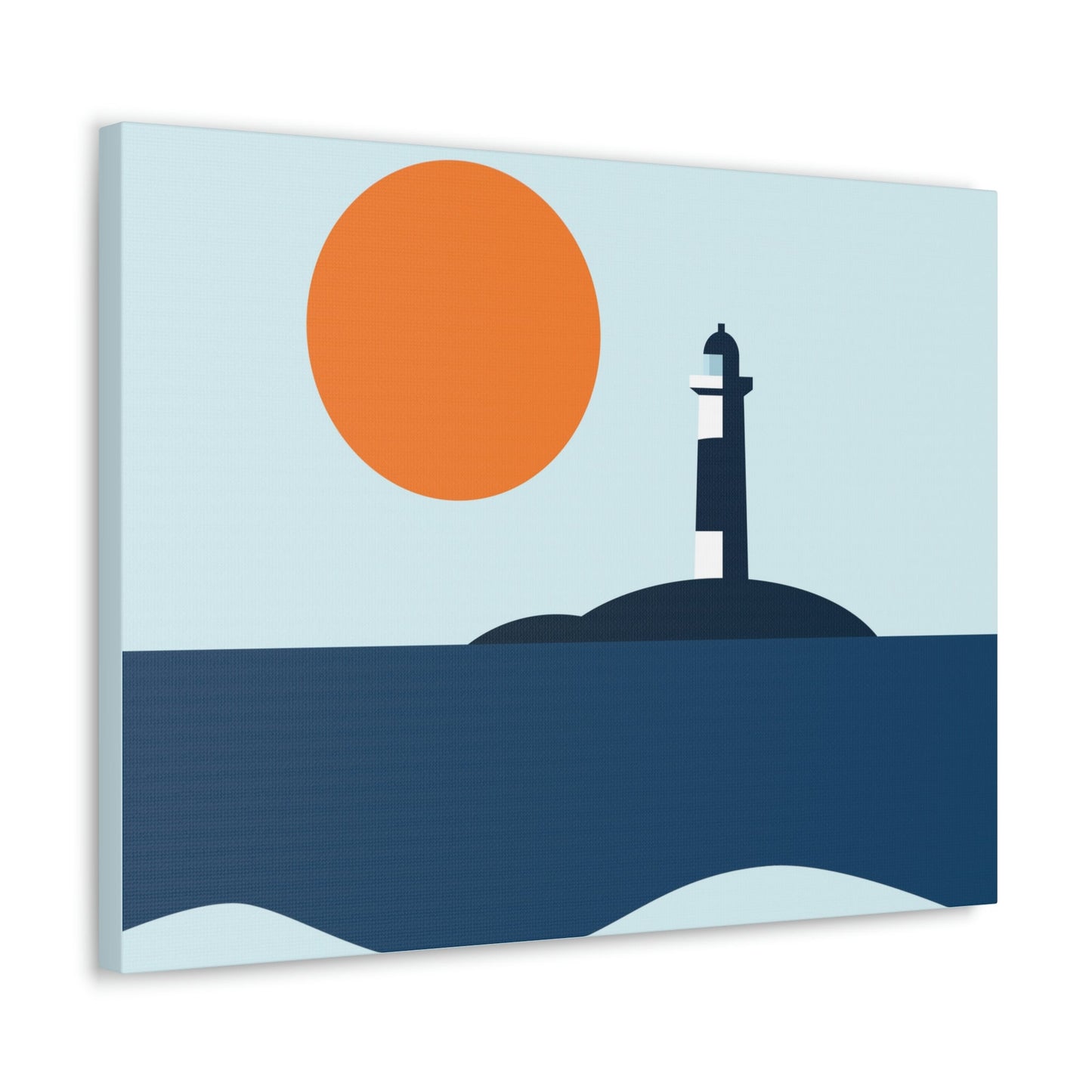 Sea View Lighthouse Minimal Graphic Design Aesthetic Classic Art Canvas Gallery Wraps Ichaku [Perfect Gifts Selection]