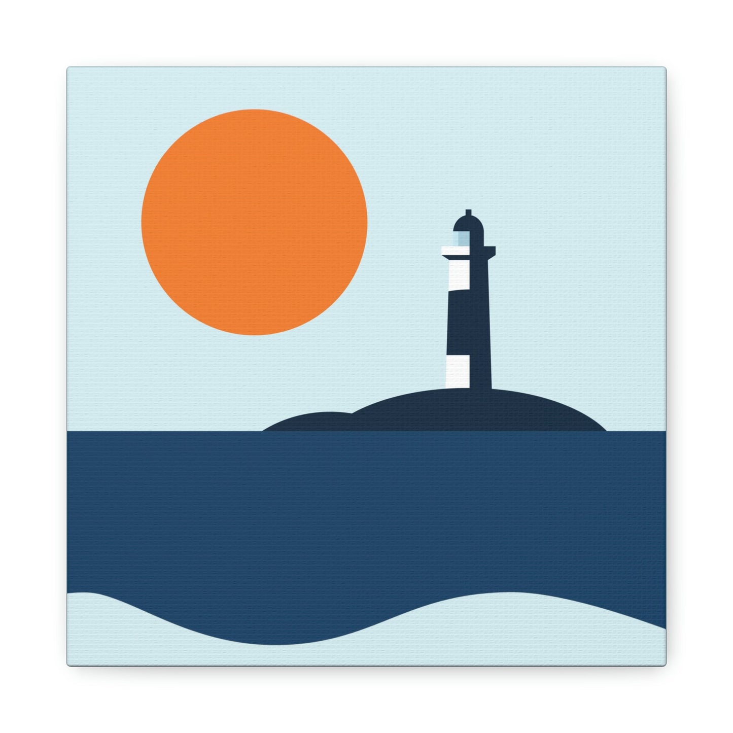 Sea View Lighthouse Minimal Graphic Design Aesthetic Classic Art Canvas Gallery Wraps Ichaku [Perfect Gifts Selection]