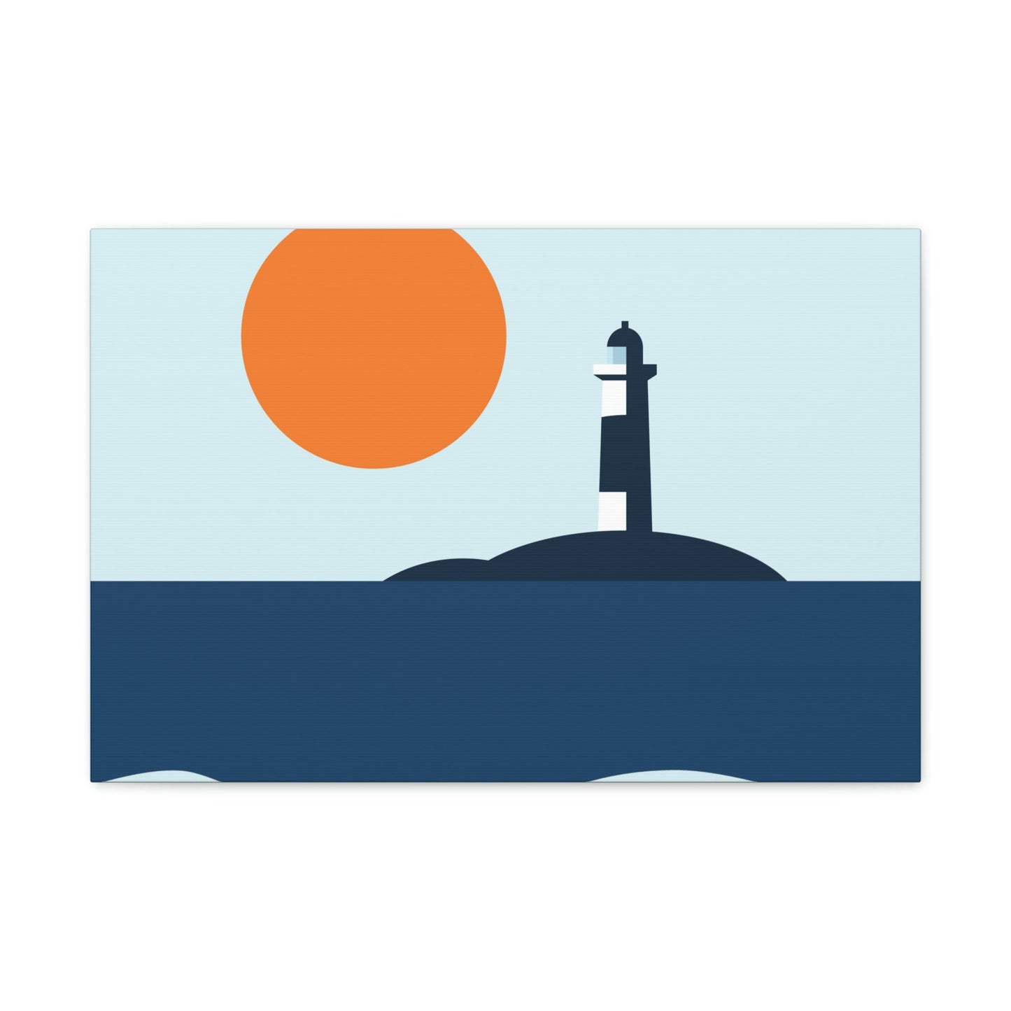 Sea View Lighthouse Minimal Graphic Design Aesthetic Classic Art Canvas Gallery Wraps Ichaku [Perfect Gifts Selection]