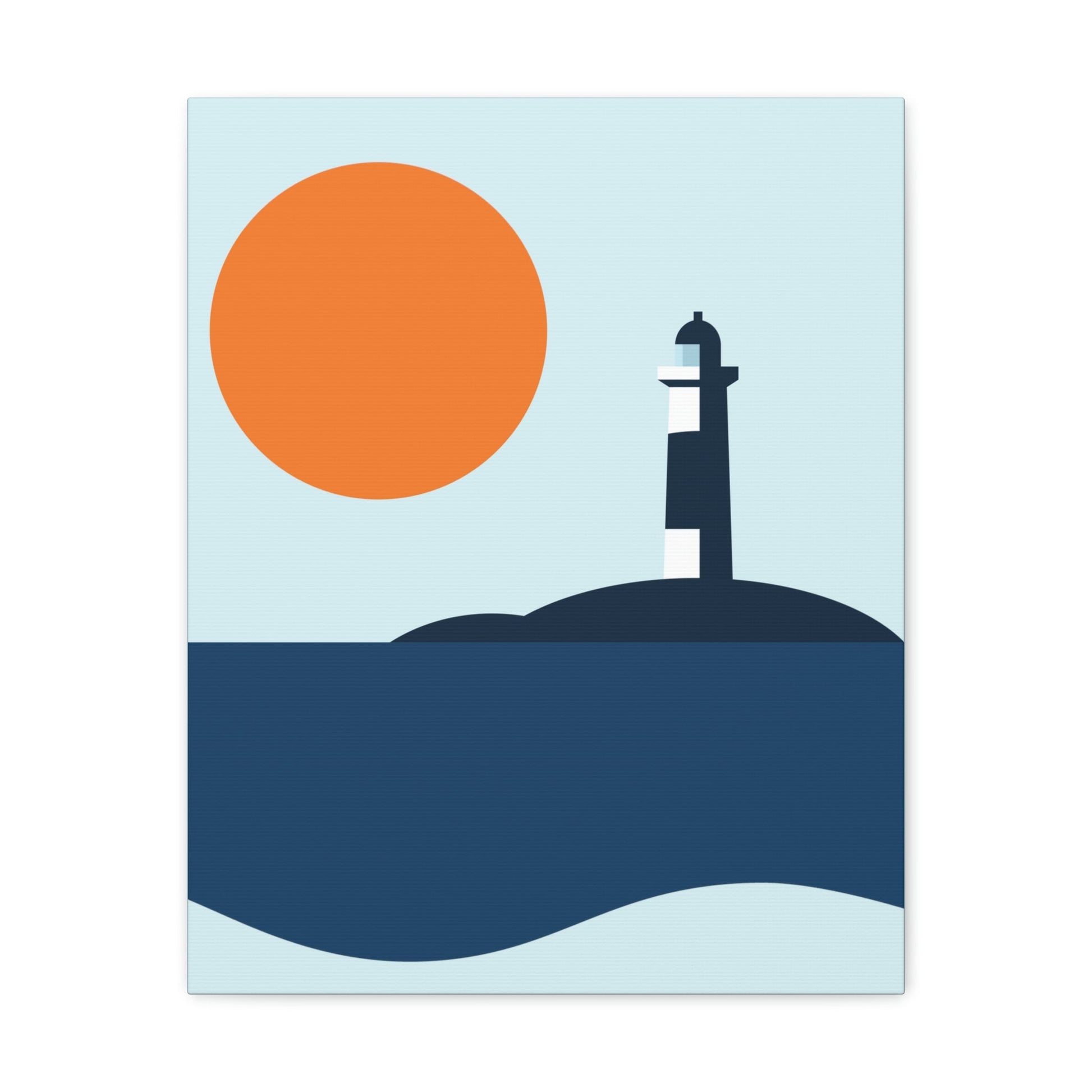 Sea View Lighthouse Minimal Graphic Design Aesthetic Classic Art Canvas Gallery Wraps Ichaku [Perfect Gifts Selection]