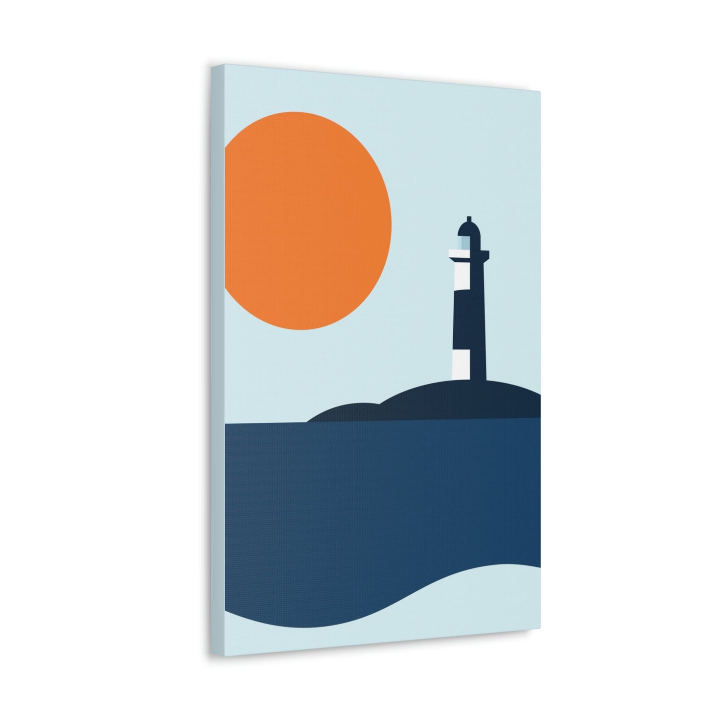 Sea View Lighthouse Minimal Graphic Design Aesthetic Classic Art Canvas Gallery Wraps Ichaku [Perfect Gifts Selection]