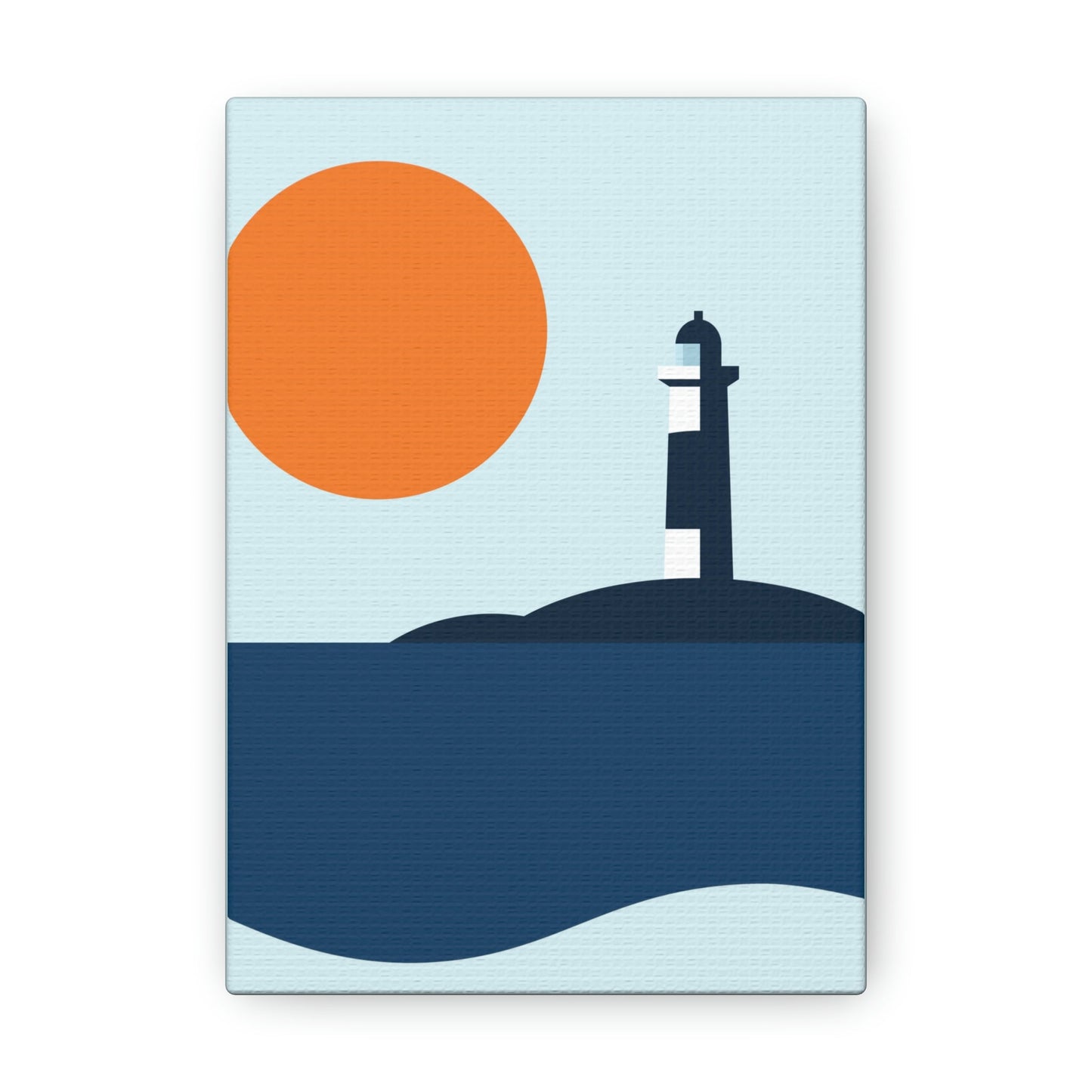 Sea View Lighthouse Minimal Graphic Design Aesthetic Classic Art Canvas Gallery Wraps Ichaku [Perfect Gifts Selection]