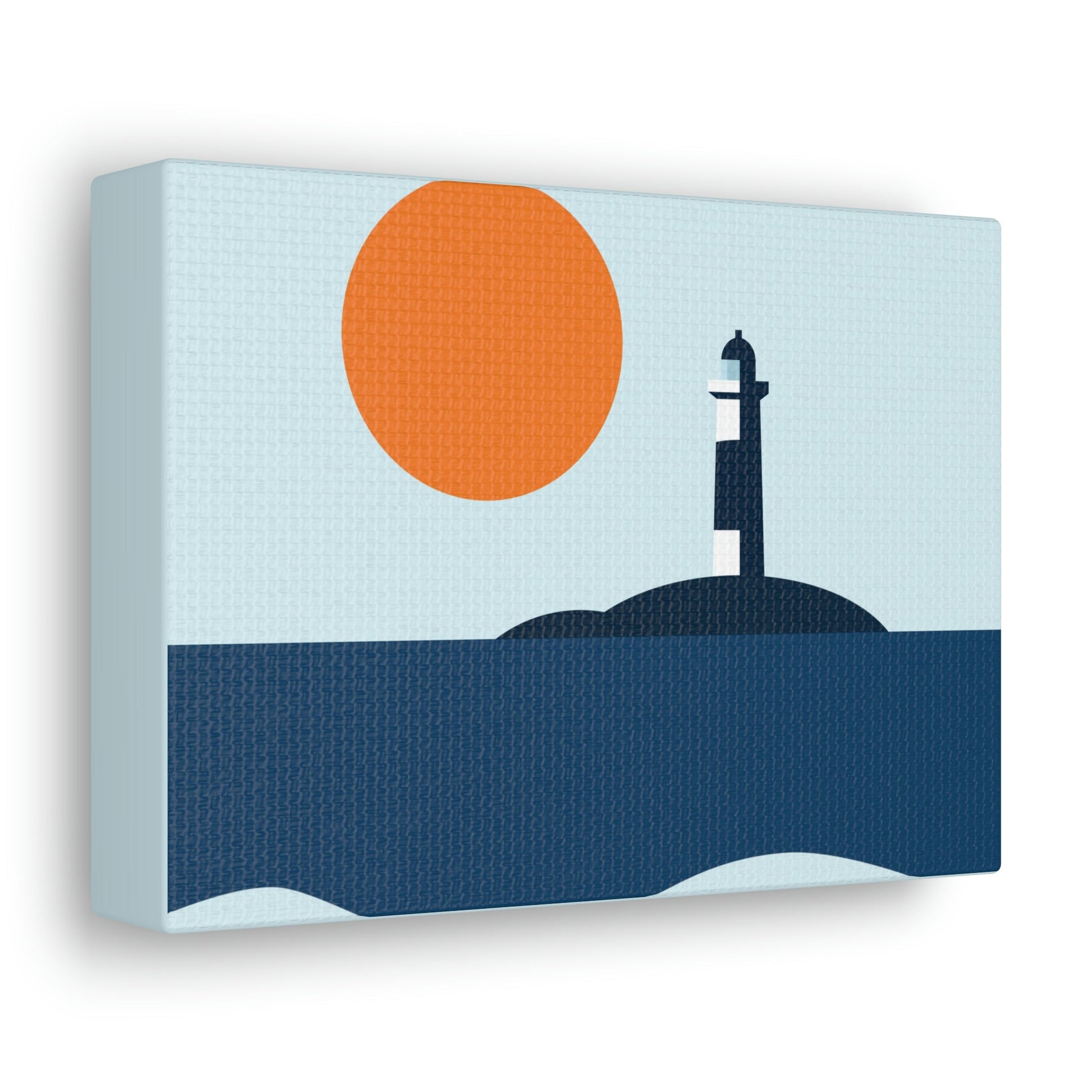 Sea View Lighthouse Minimal Graphic Design Aesthetic Classic Art Canvas Gallery Wraps Ichaku [Perfect Gifts Selection]