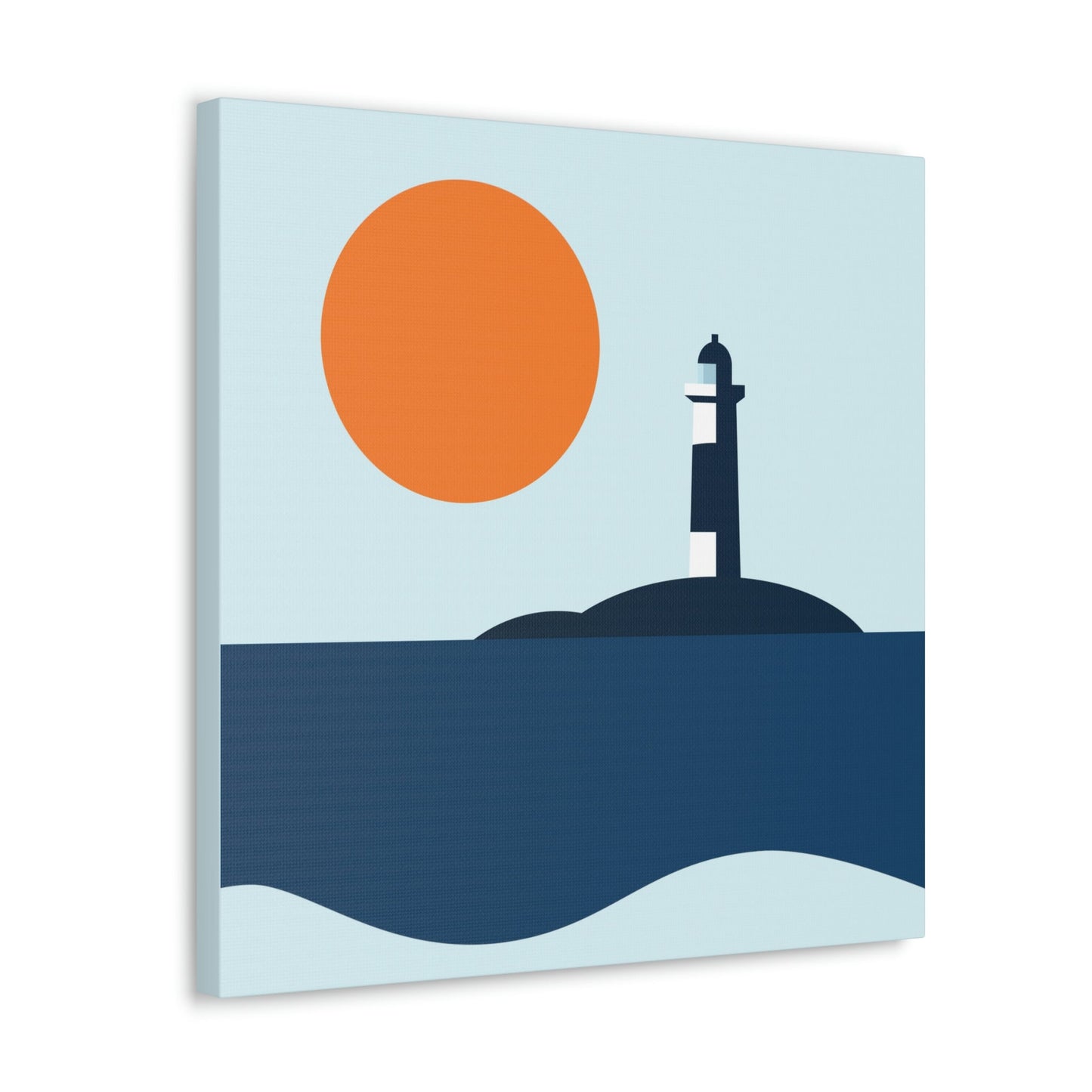 Sea View Lighthouse Minimal Graphic Design Aesthetic Classic Art Canvas Gallery Wraps Ichaku [Perfect Gifts Selection]