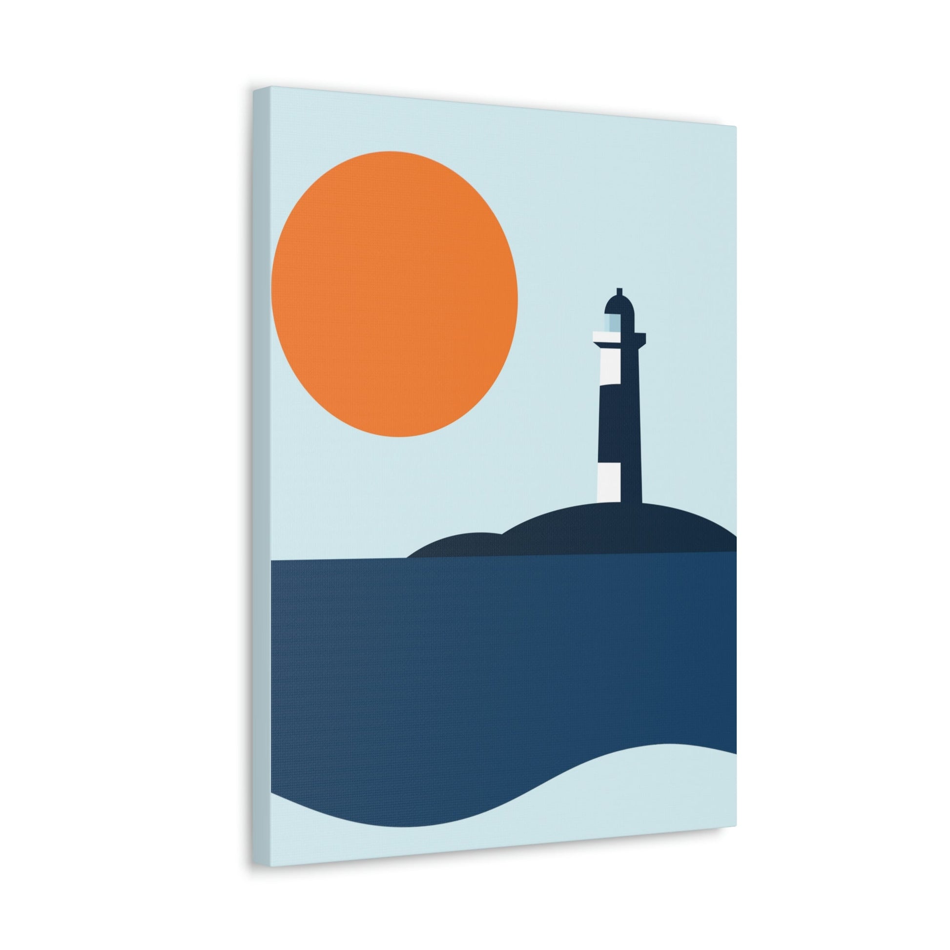 Sea View Lighthouse Minimal Graphic Design Aesthetic Classic Art Canvas Gallery Wraps Ichaku [Perfect Gifts Selection]