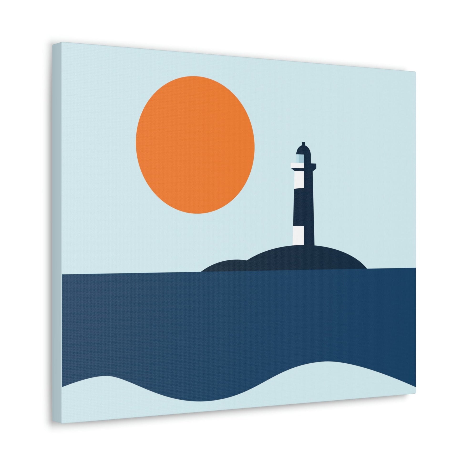 Sea View Lighthouse Minimal Graphic Design Aesthetic Classic Art Canvas Gallery Wraps Ichaku [Perfect Gifts Selection]