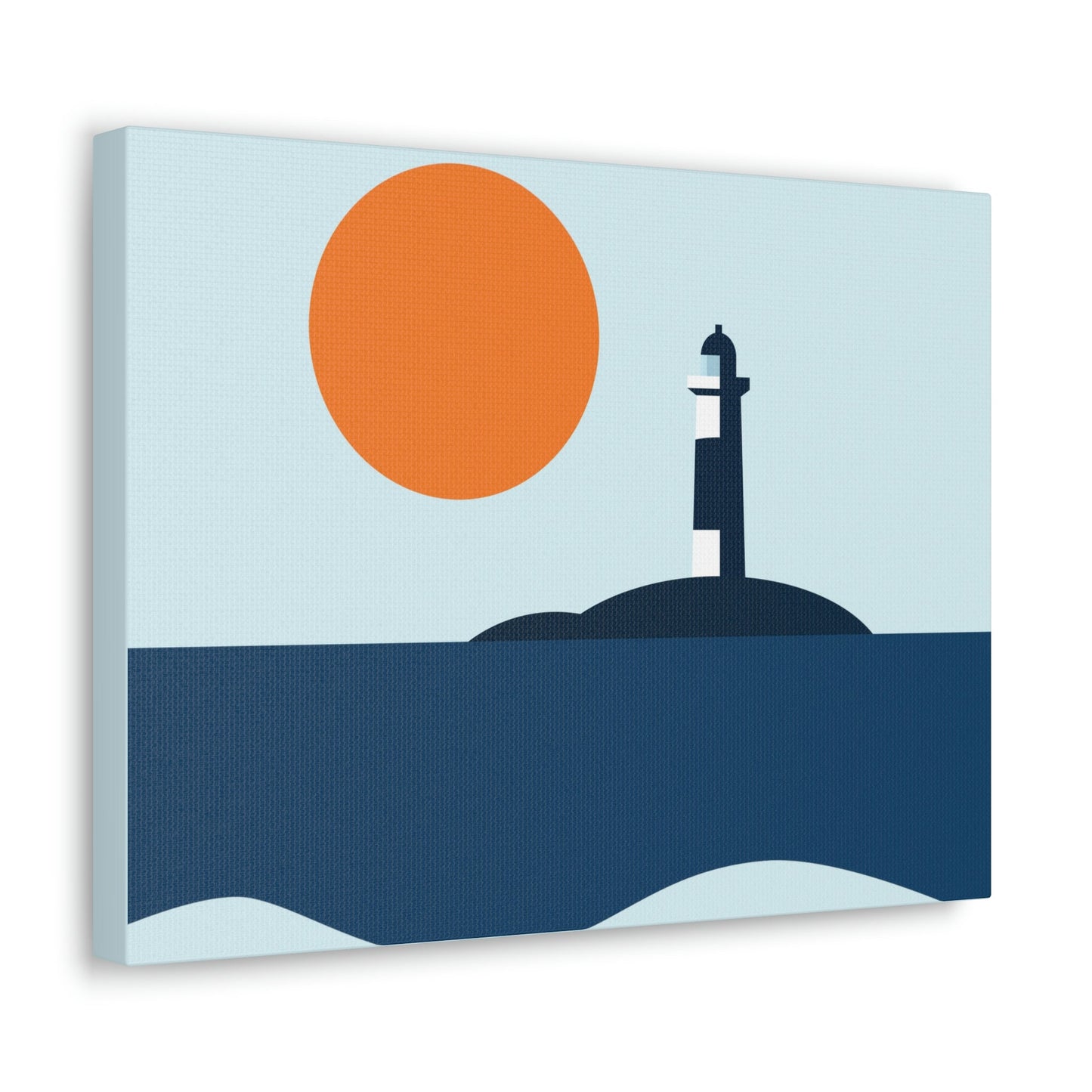 Sea View Lighthouse Minimal Graphic Design Aesthetic Classic Art Canvas Gallery Wraps Ichaku [Perfect Gifts Selection]