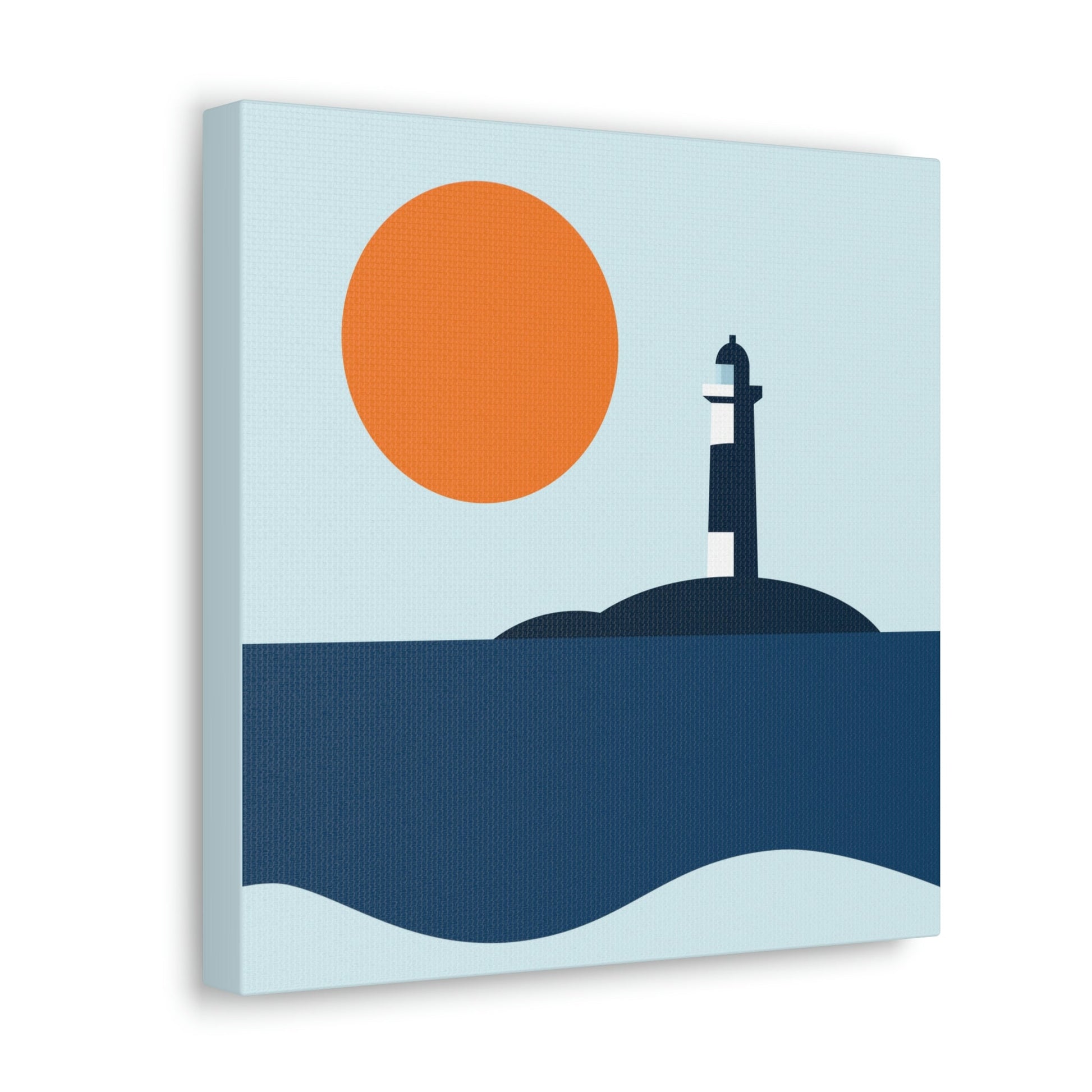 Sea View Lighthouse Minimal Graphic Design Aesthetic Classic Art Canvas Gallery Wraps Ichaku [Perfect Gifts Selection]