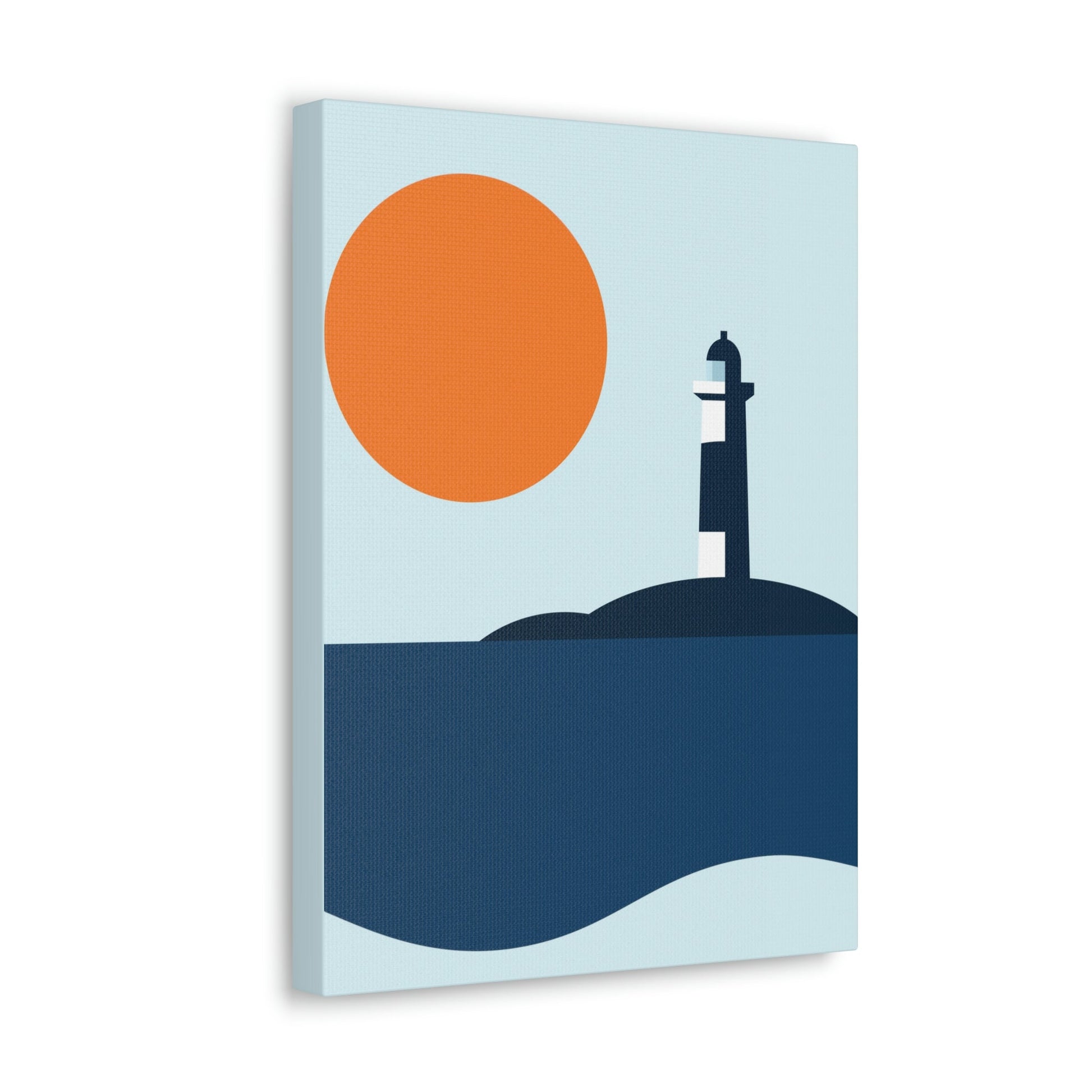 Sea View Lighthouse Minimal Graphic Design Aesthetic Classic Art Canvas Gallery Wraps Ichaku [Perfect Gifts Selection]