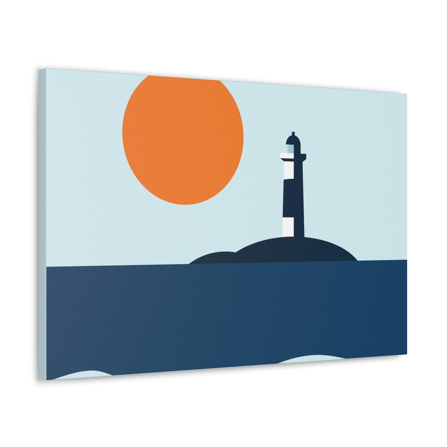 Sea View Lighthouse Minimal Graphic Design Aesthetic Classic Art Canvas Gallery Wraps Ichaku [Perfect Gifts Selection]