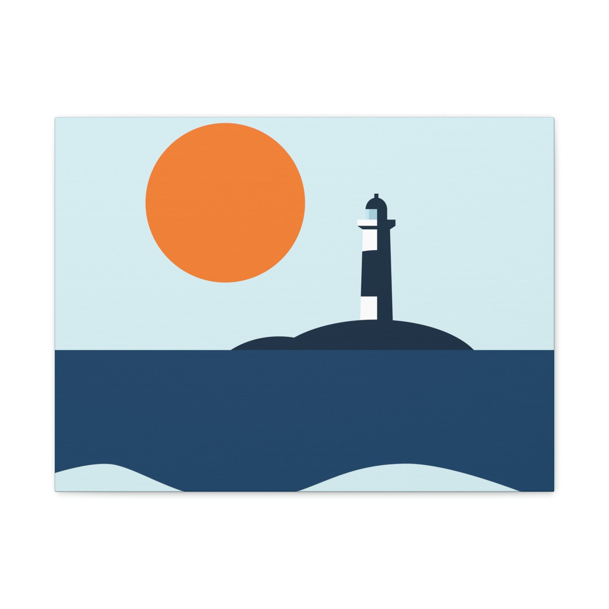 Sea View Lighthouse Minimal Graphic Design Aesthetic Classic Art Canvas Gallery Wraps Ichaku [Perfect Gifts Selection]