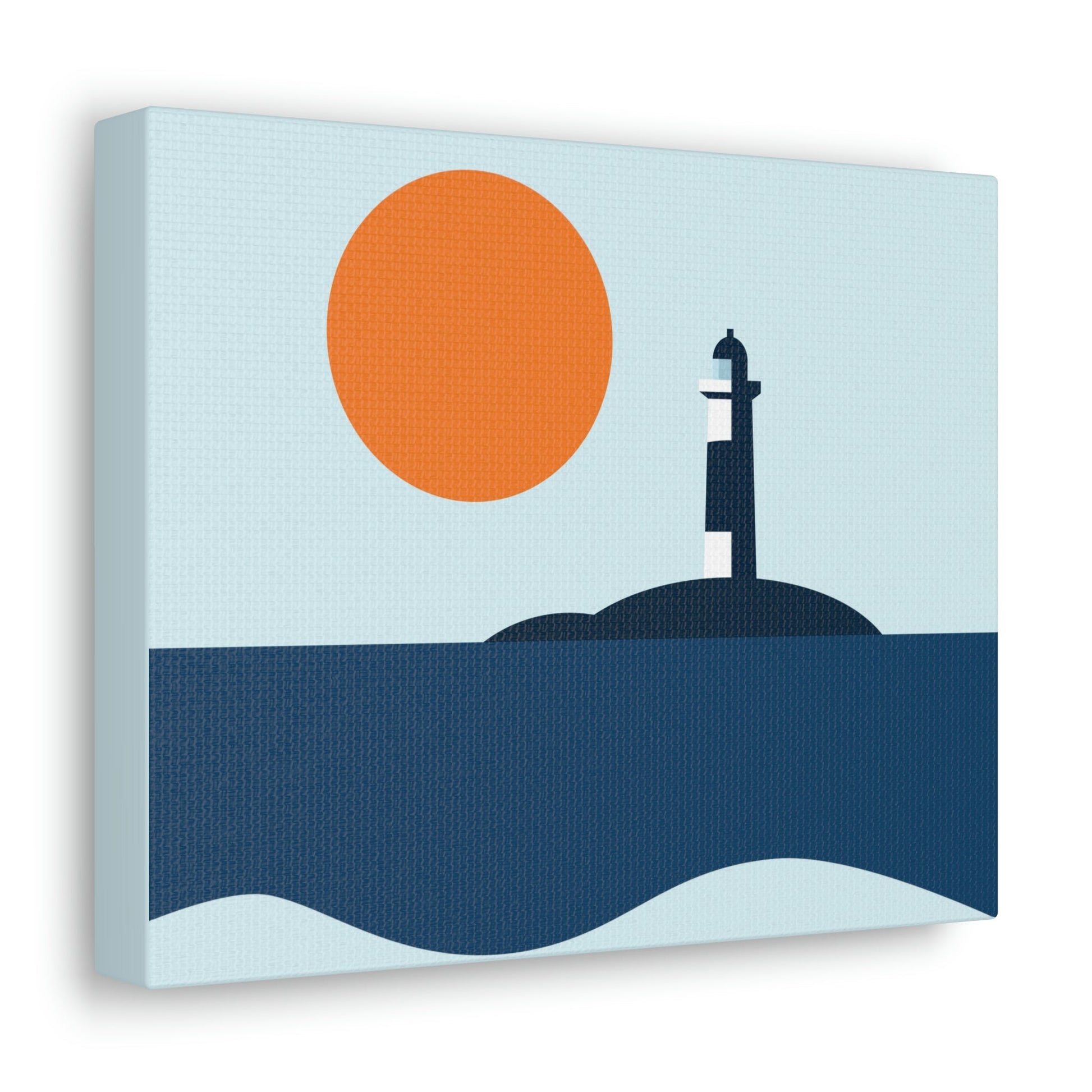 Sea View Lighthouse Minimal Graphic Design Aesthetic Classic Art Canvas Gallery Wraps Ichaku [Perfect Gifts Selection]