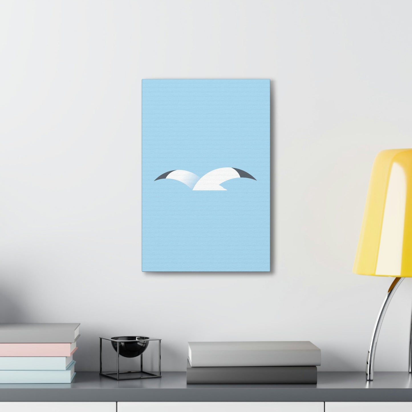 Seagull Flying Bird Minimal Abstract Art Aesthetic Classic Art Canvas Gallery Wraps Ichaku [Perfect Gifts Selection]