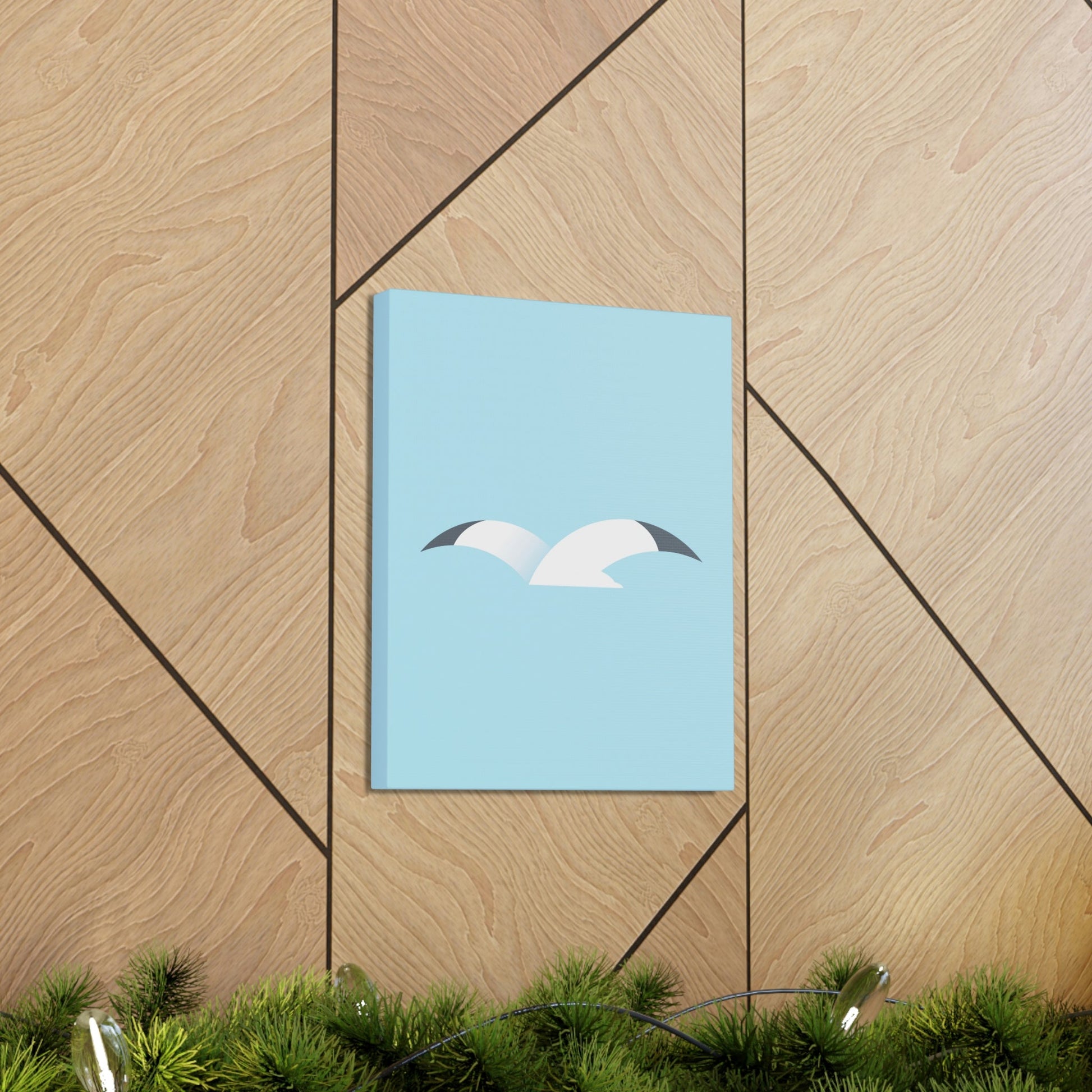 Seagull Flying Bird Minimal Abstract Art Aesthetic Classic Art Canvas Gallery Wraps Ichaku [Perfect Gifts Selection]