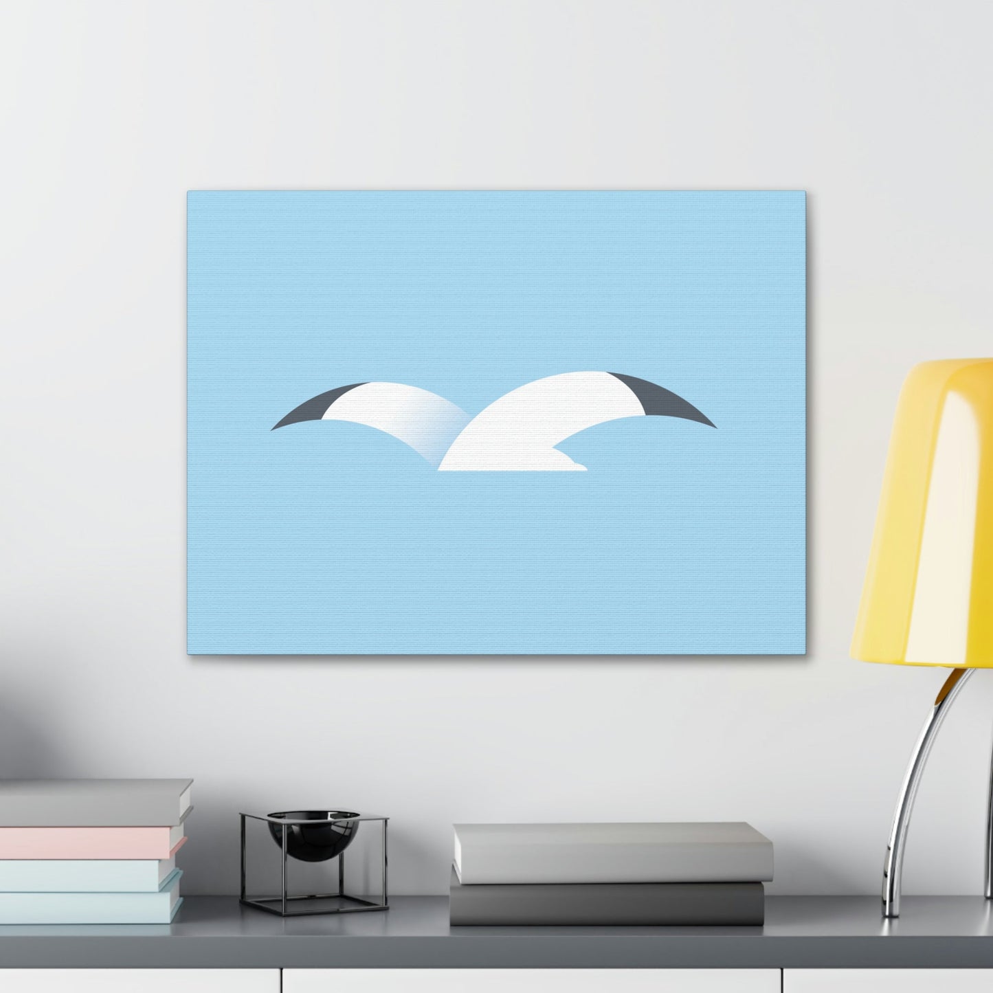 Seagull Flying Bird Minimal Abstract Art Aesthetic Classic Art Canvas Gallery Wraps Ichaku [Perfect Gifts Selection]