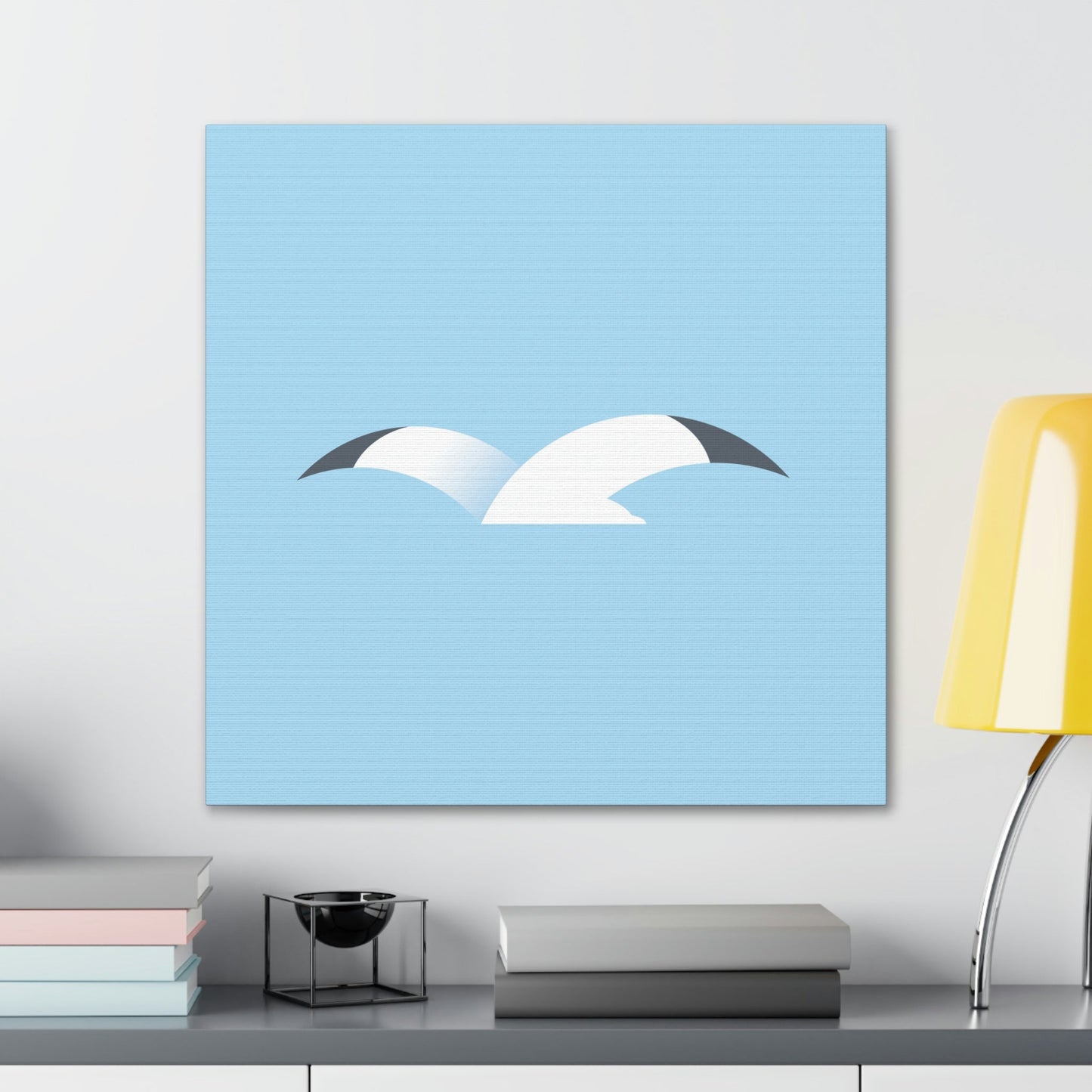 Seagull Flying Bird Minimal Abstract Art Aesthetic Classic Art Canvas Gallery Wraps Ichaku [Perfect Gifts Selection]