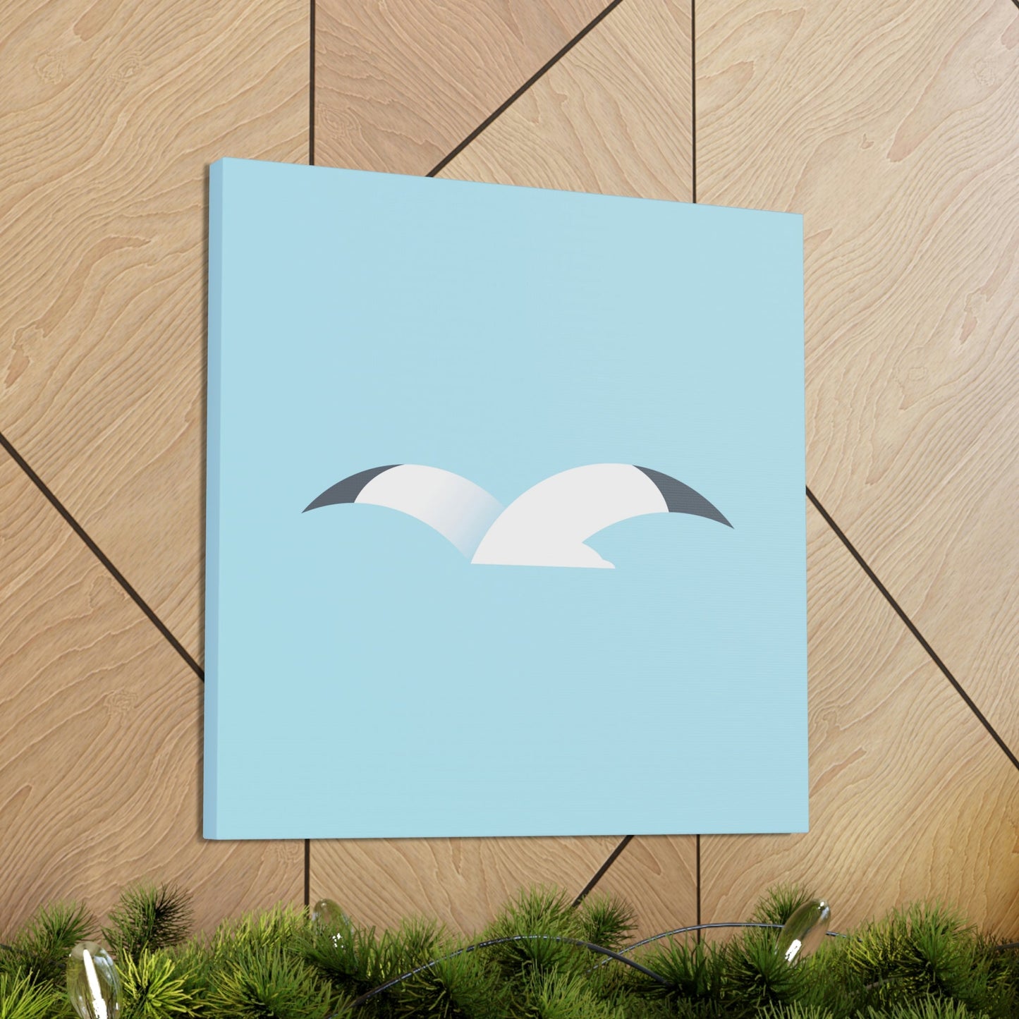 Seagull Flying Bird Minimal Abstract Art Aesthetic Classic Art Canvas Gallery Wraps Ichaku [Perfect Gifts Selection]