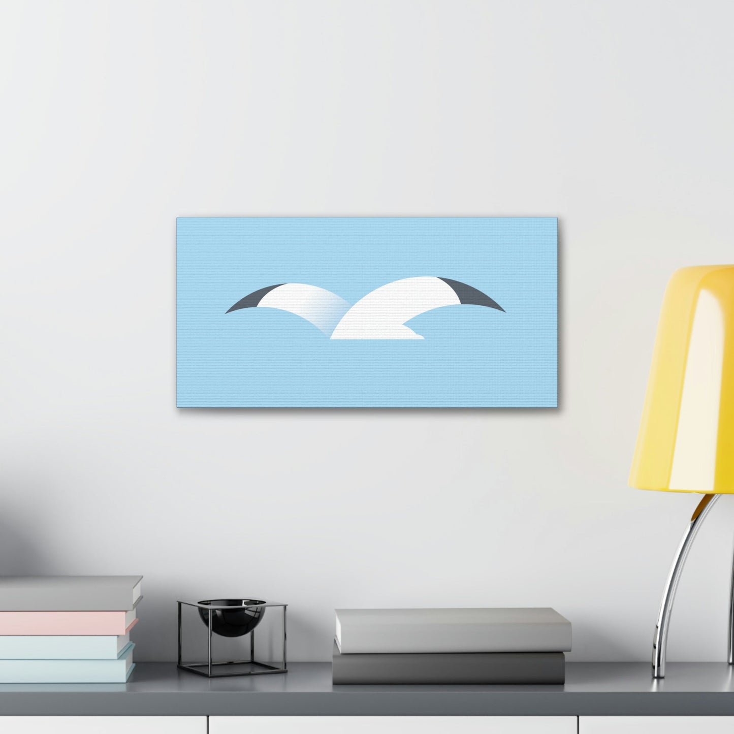 Seagull Flying Bird Minimal Abstract Art Aesthetic Classic Art Canvas Gallery Wraps Ichaku [Perfect Gifts Selection]