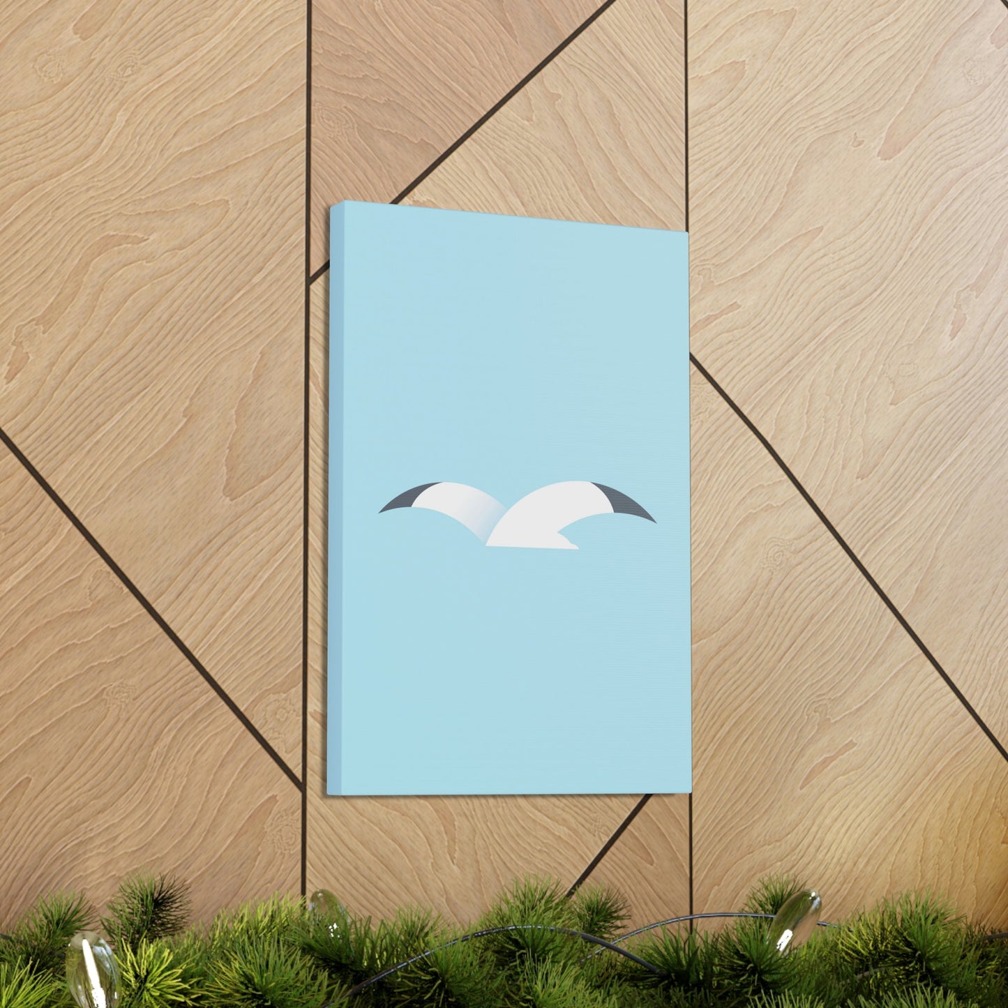 Seagull Flying Bird Minimal Abstract Art Aesthetic Classic Art Canvas Gallery Wraps Ichaku [Perfect Gifts Selection]