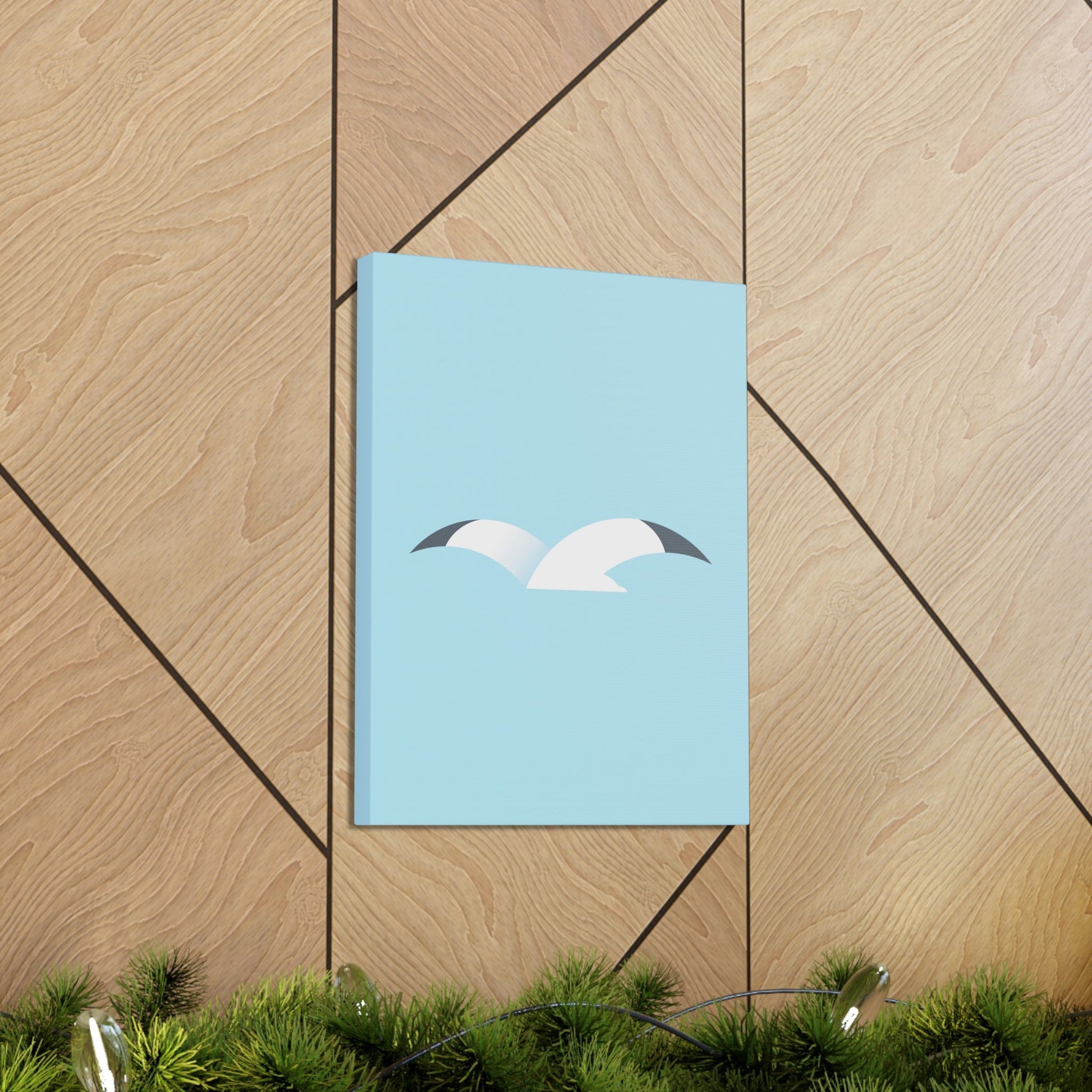 Seagull Flying Bird Minimal Abstract Art Aesthetic Classic Art Canvas Gallery Wraps Ichaku [Perfect Gifts Selection]