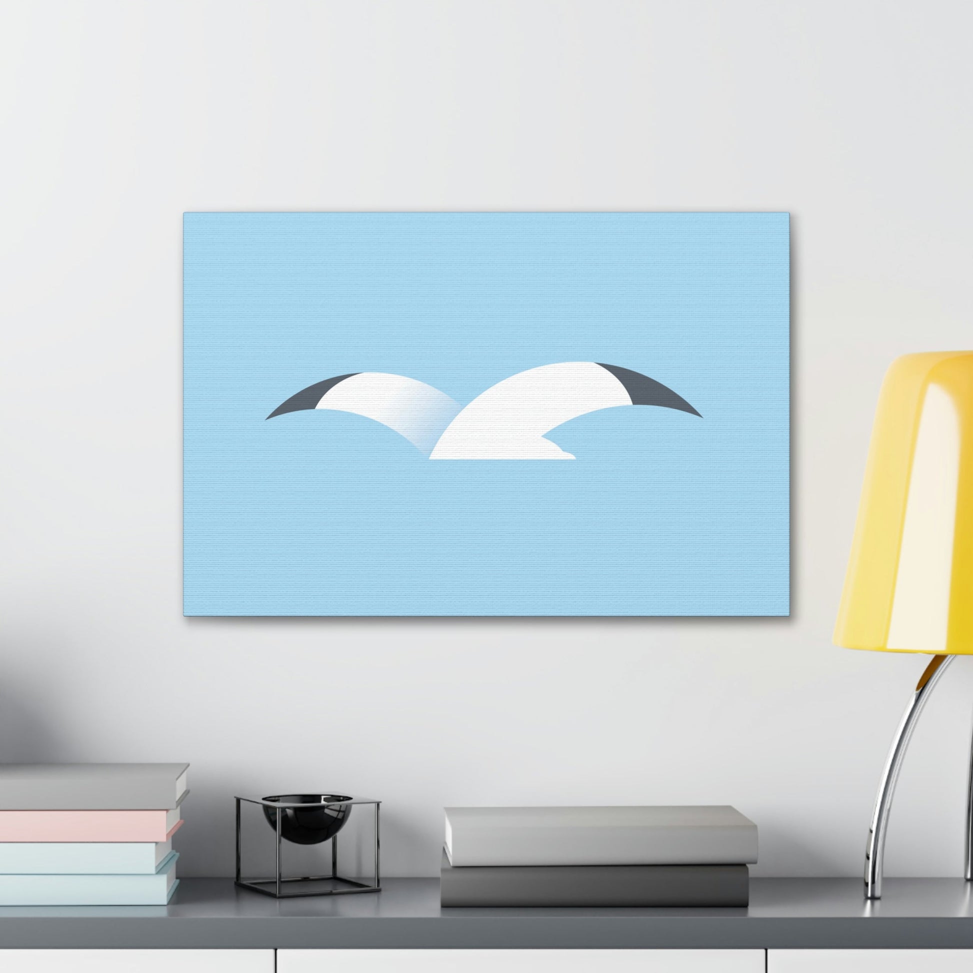 Seagull Flying Bird Minimal Abstract Art Aesthetic Classic Art Canvas Gallery Wraps Ichaku [Perfect Gifts Selection]