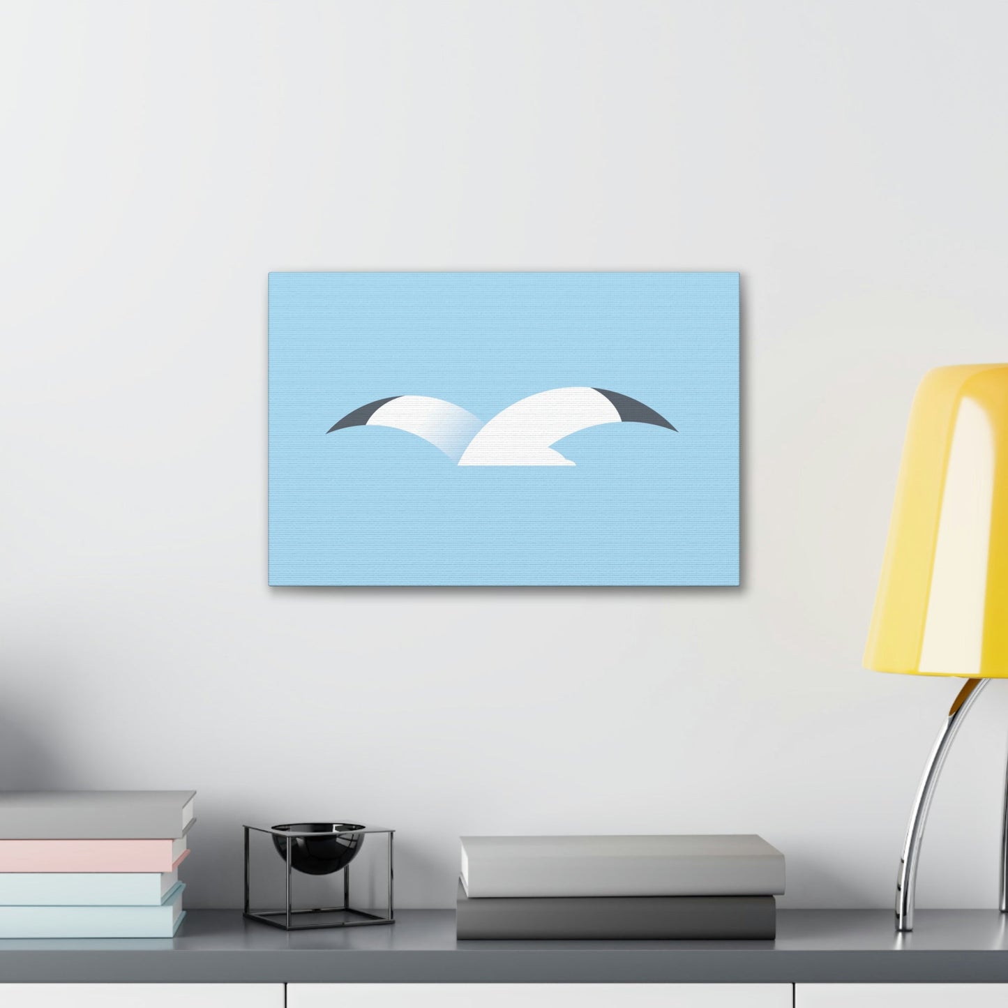 Seagull Flying Bird Minimal Abstract Art Aesthetic Classic Art Canvas Gallery Wraps Ichaku [Perfect Gifts Selection]