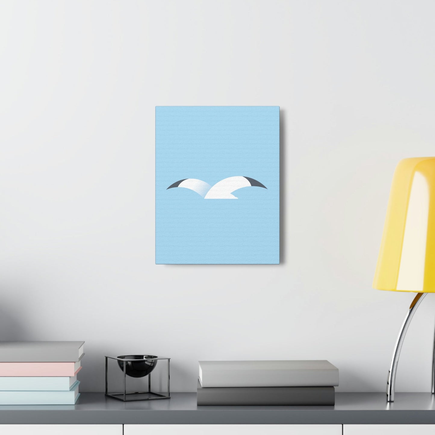 Seagull Flying Bird Minimal Abstract Art Aesthetic Classic Art Canvas Gallery Wraps Ichaku [Perfect Gifts Selection]