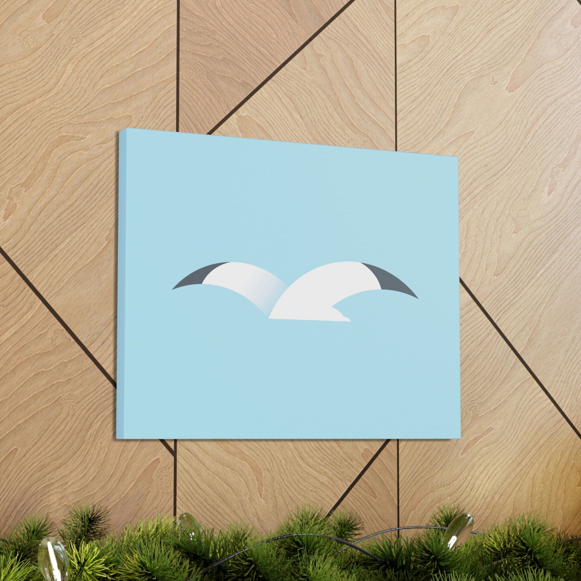 Seagull Flying Bird Minimal Abstract Art Aesthetic Classic Art Canvas Gallery Wraps Ichaku [Perfect Gifts Selection]