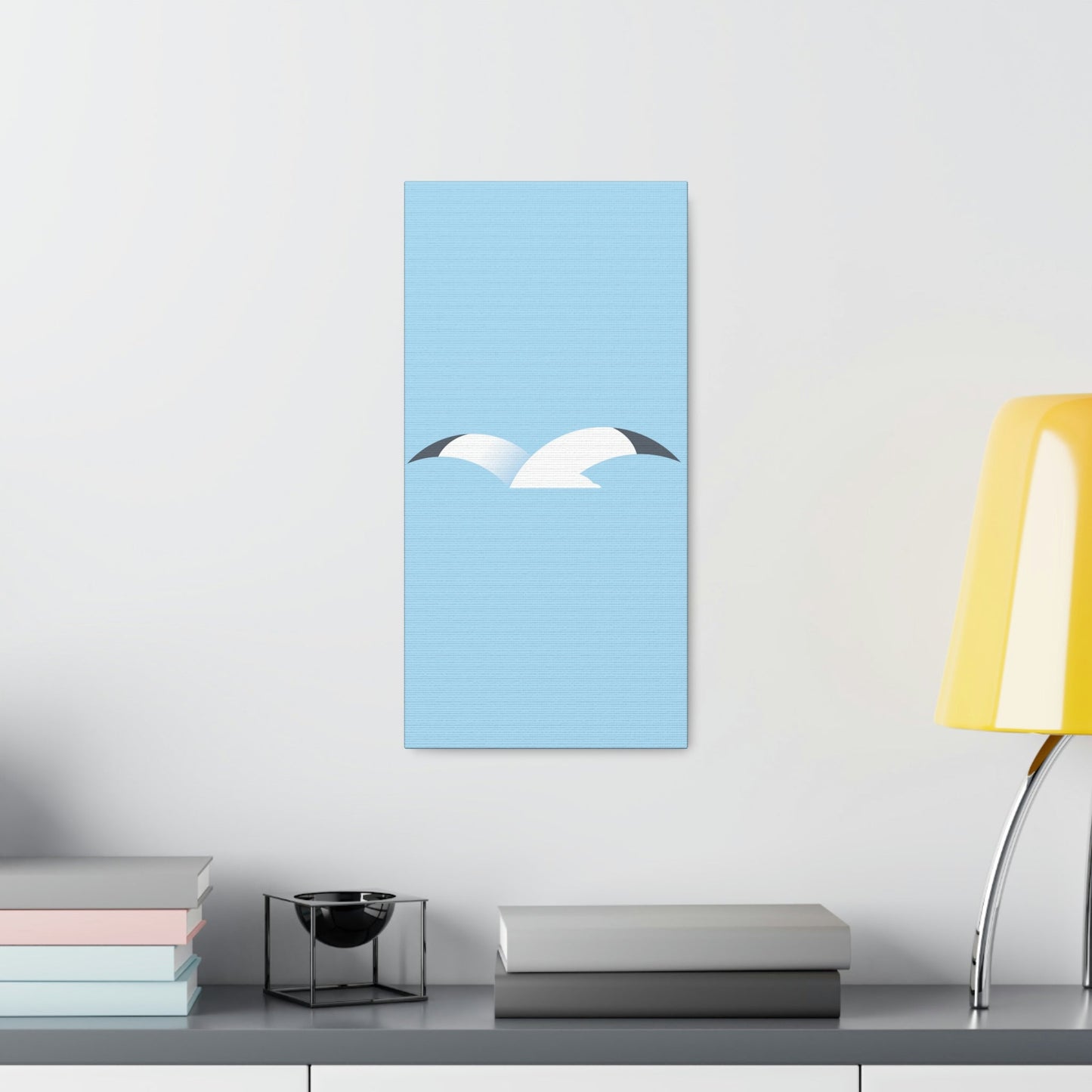 Seagull Flying Bird Minimal Abstract Art Aesthetic Classic Art Canvas Gallery Wraps Ichaku [Perfect Gifts Selection]