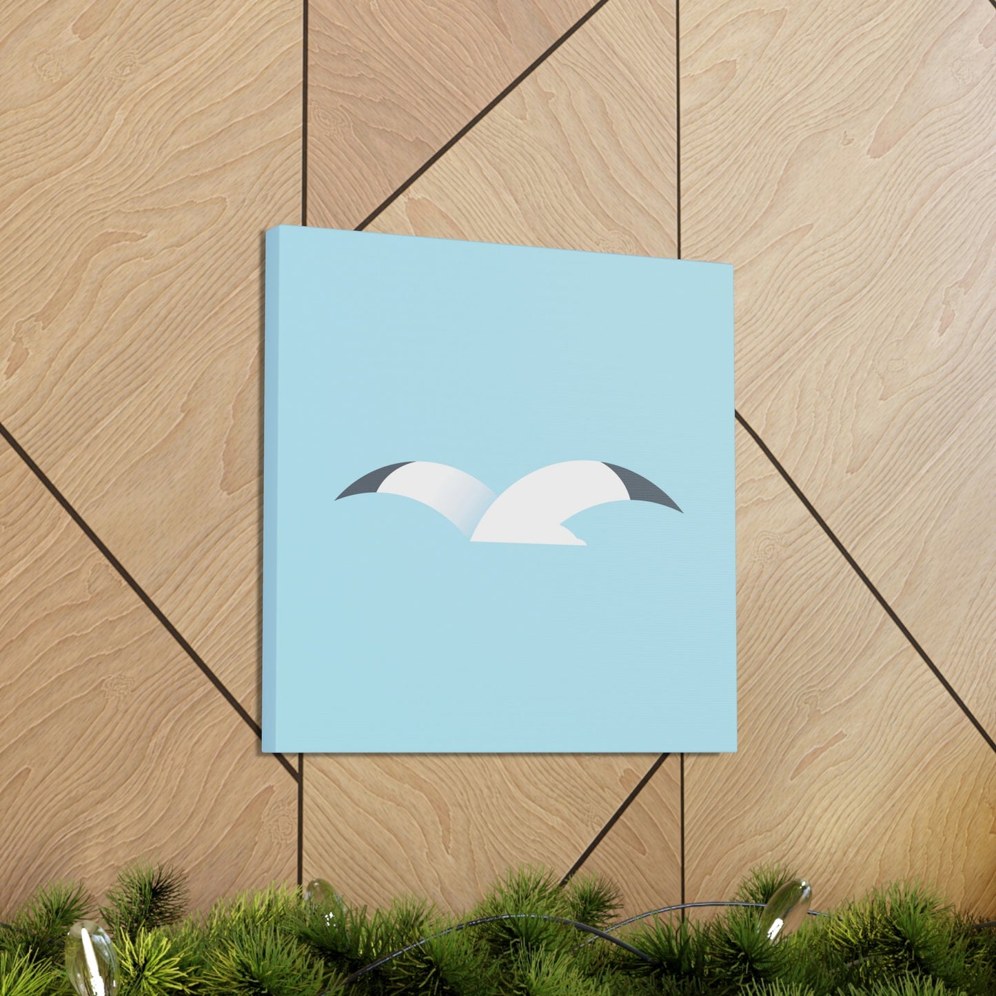 Seagull Flying Bird Minimal Abstract Art Aesthetic Classic Art Canvas Gallery Wraps Ichaku [Perfect Gifts Selection]