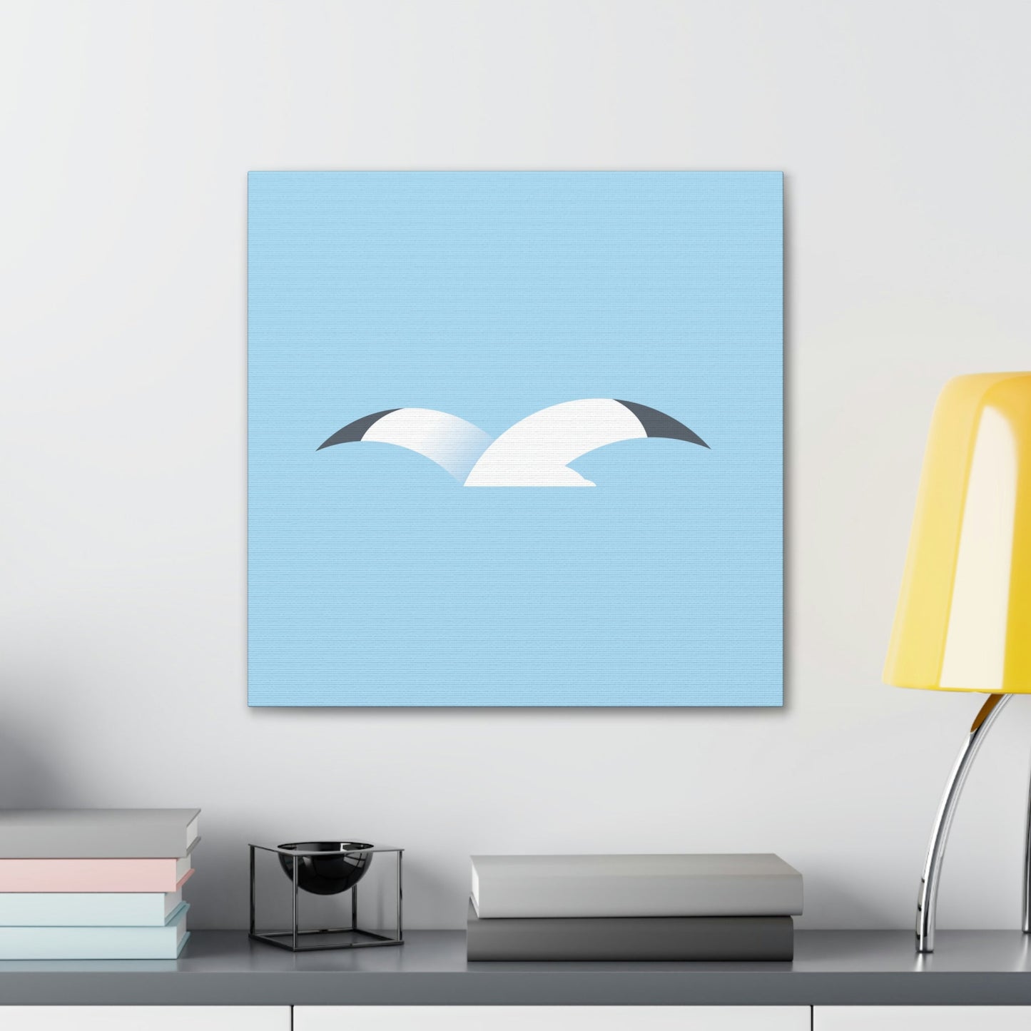 Seagull Flying Bird Minimal Abstract Art Aesthetic Classic Art Canvas Gallery Wraps Ichaku [Perfect Gifts Selection]