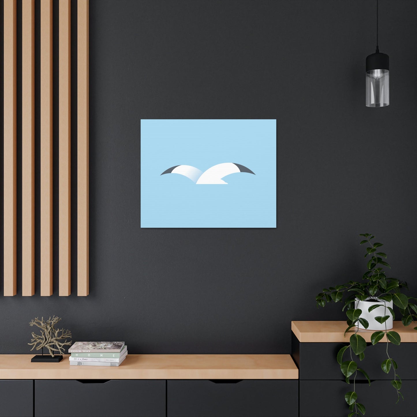 Seagull Flying Bird Minimal Abstract Art Aesthetic Classic Art Canvas Gallery Wraps Ichaku [Perfect Gifts Selection]