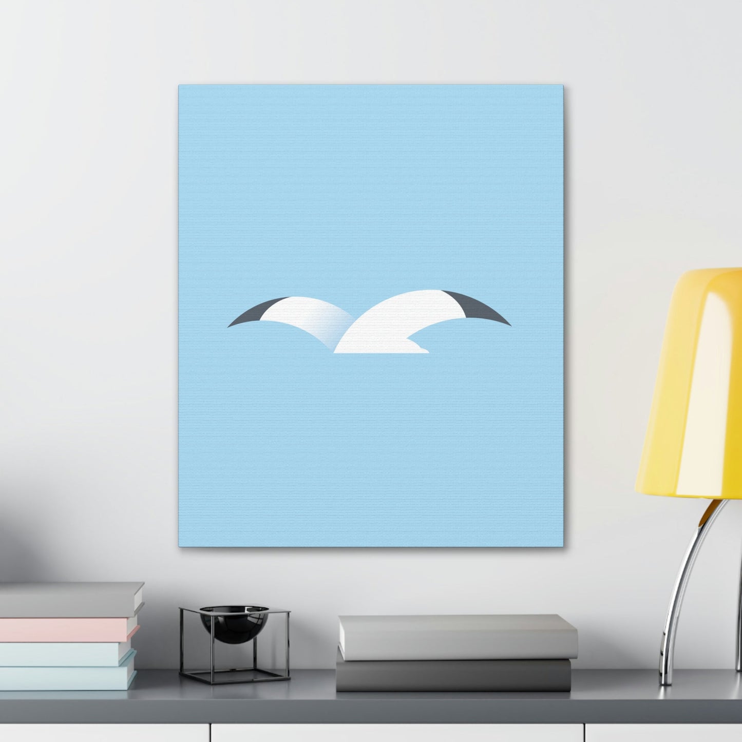 Seagull Flying Bird Minimal Abstract Art Aesthetic Classic Art Canvas Gallery Wraps Ichaku [Perfect Gifts Selection]