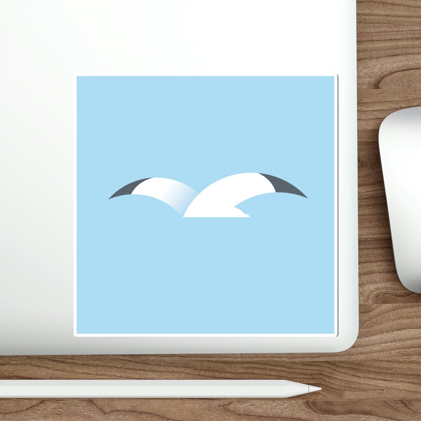 Seagull Flying Bird Minimal Abstract Art Aesthetic Die-Cut Sticker Ichaku [Perfect Gifts Selection]