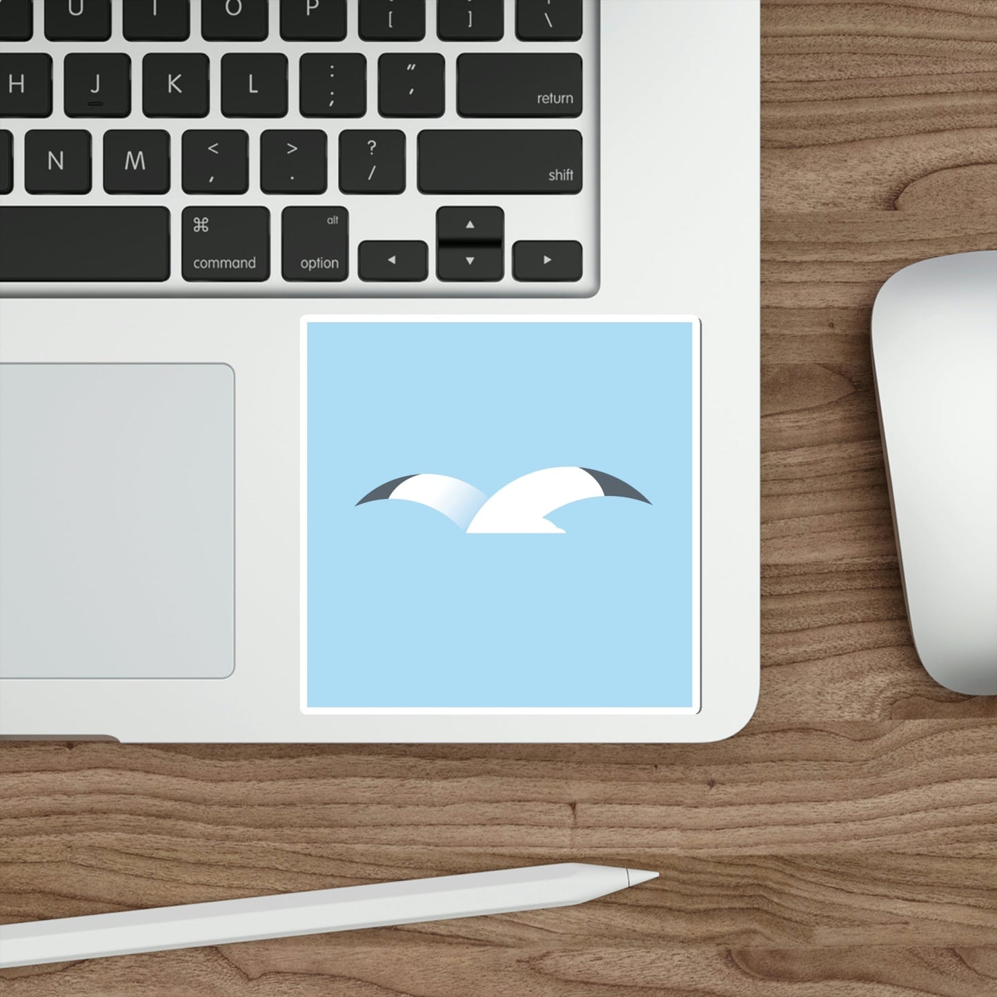 Seagull Flying Bird Minimal Abstract Art Aesthetic Die-Cut Sticker Ichaku [Perfect Gifts Selection]