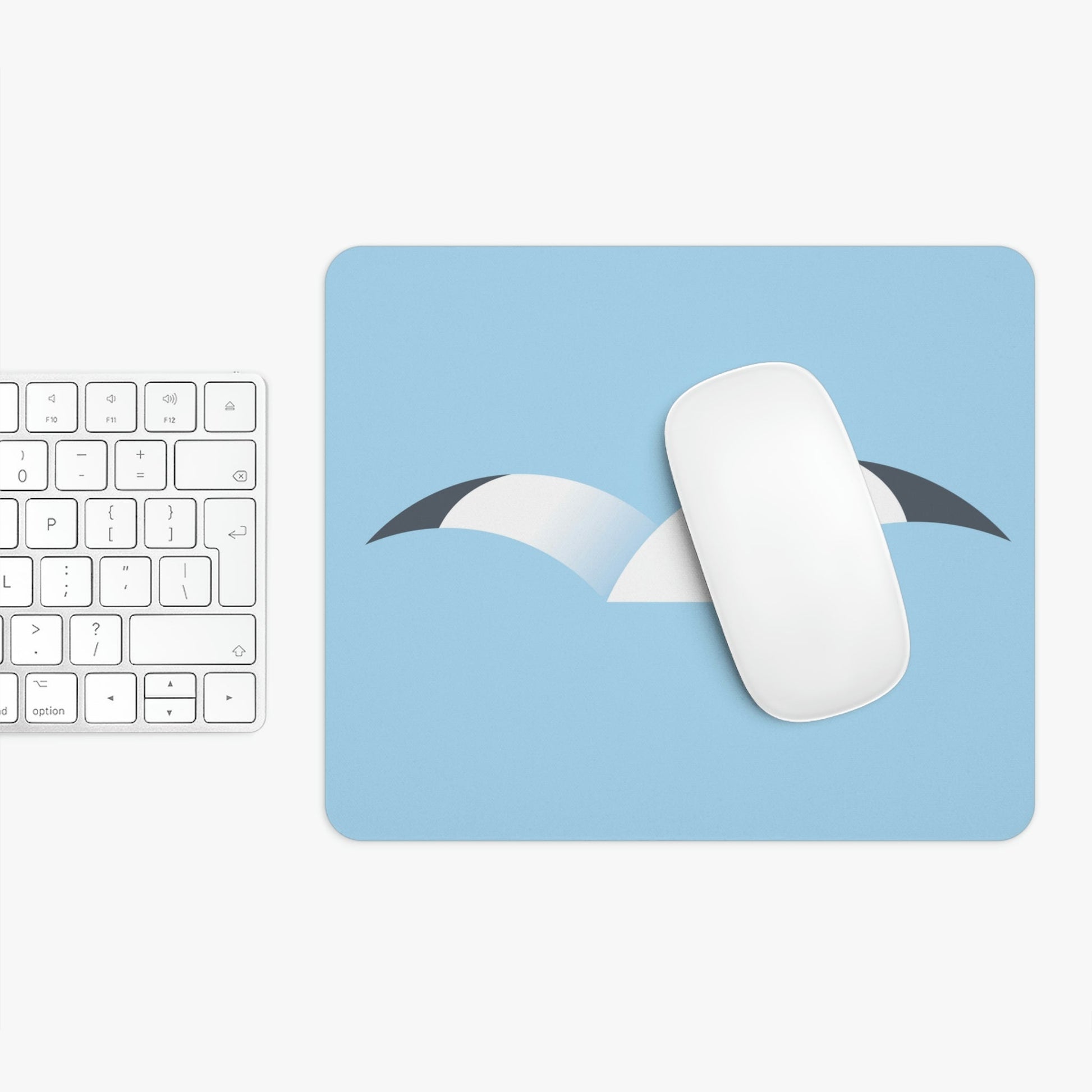 Seagull Flying Bird Minimal Abstract Art Aesthetic Ergonomic Non-slip Creative Design Mouse Pad Ichaku [Perfect Gifts Selection]