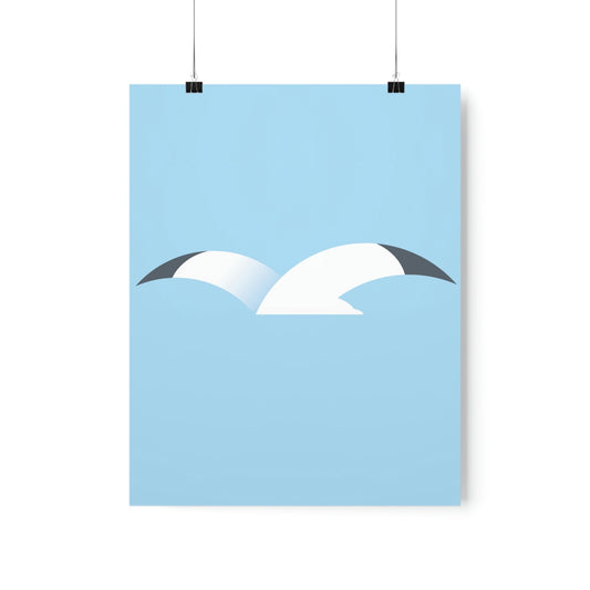Seagull Flying Bird Minimal Abstract Art Aesthetic Premium Matte Vertical Posters Ichaku [Perfect Gifts Selection]