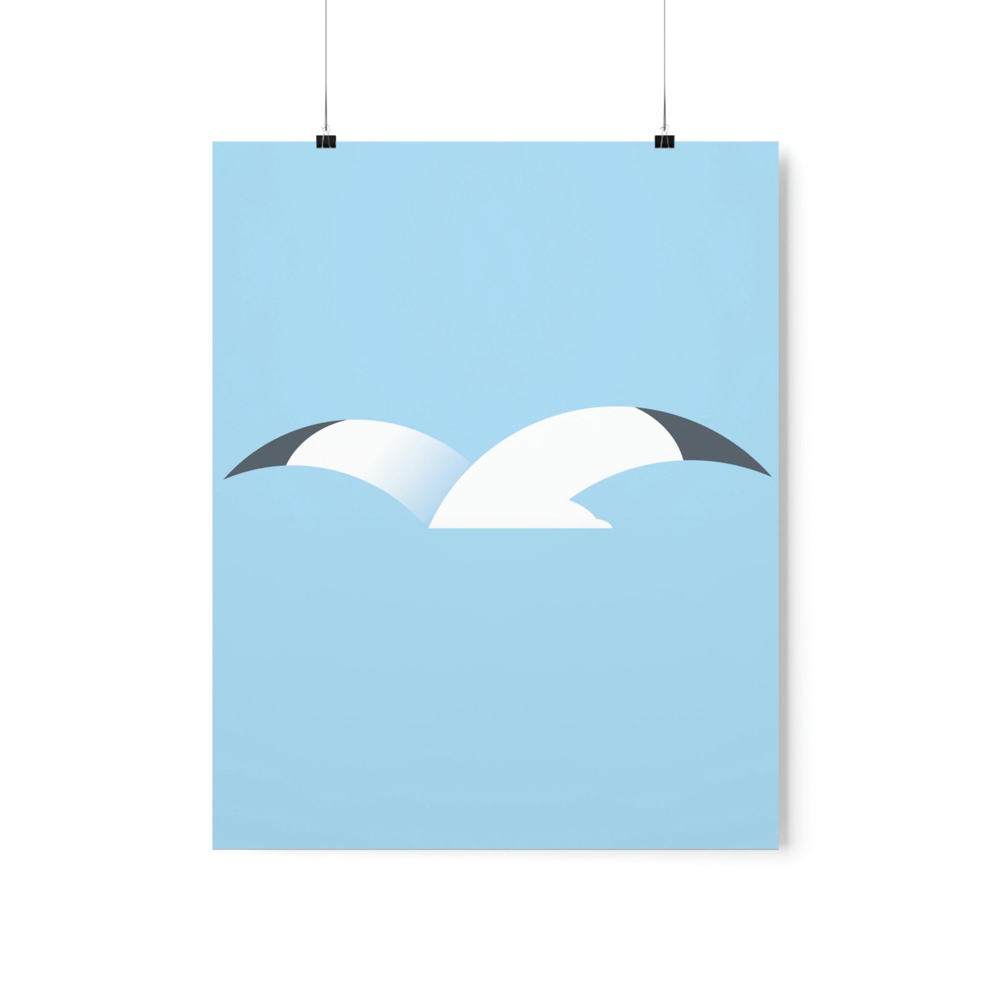 Seagull Flying Bird Minimal Abstract Art Aesthetic Premium Matte Vertical Posters Ichaku [Perfect Gifts Selection]