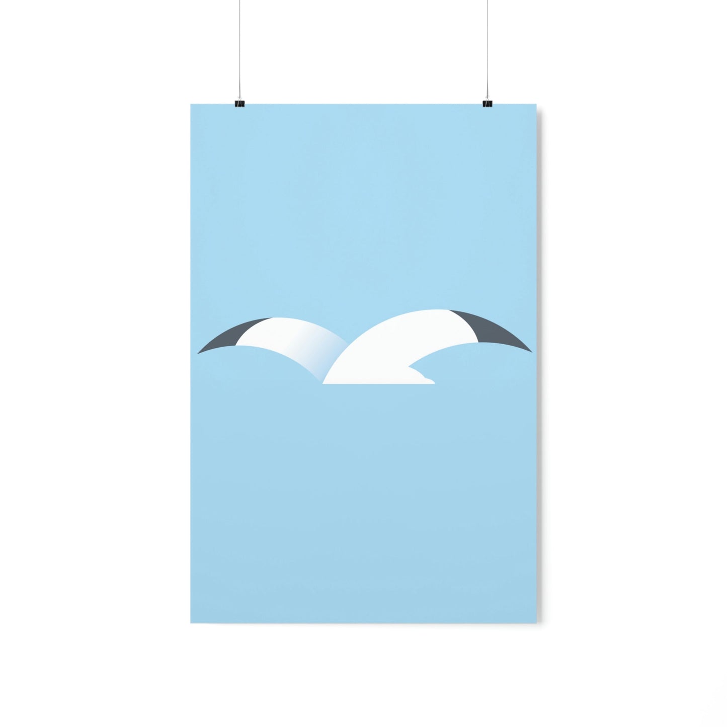 Seagull Flying Bird Minimal Abstract Art Aesthetic Premium Matte Vertical Posters Ichaku [Perfect Gifts Selection]