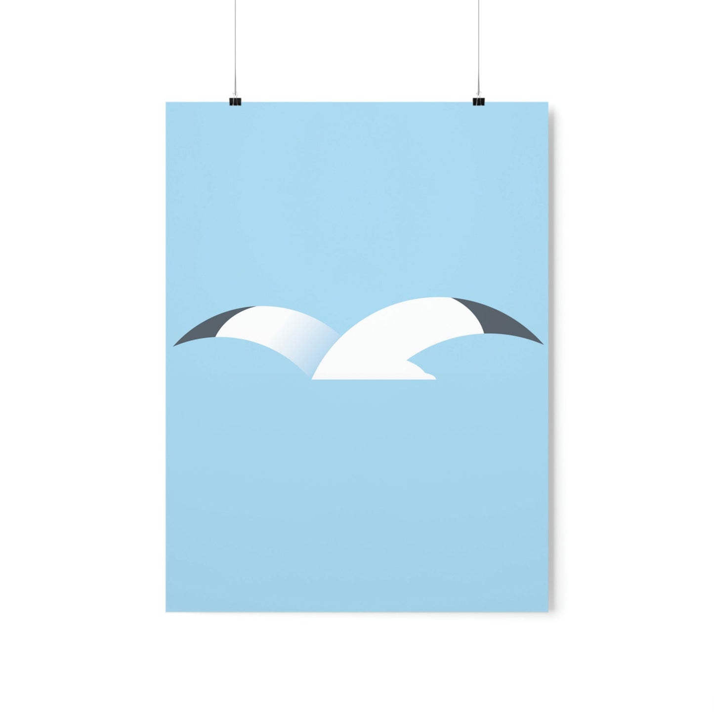 Seagull Flying Bird Minimal Abstract Art Aesthetic Premium Matte Vertical Posters Ichaku [Perfect Gifts Selection]