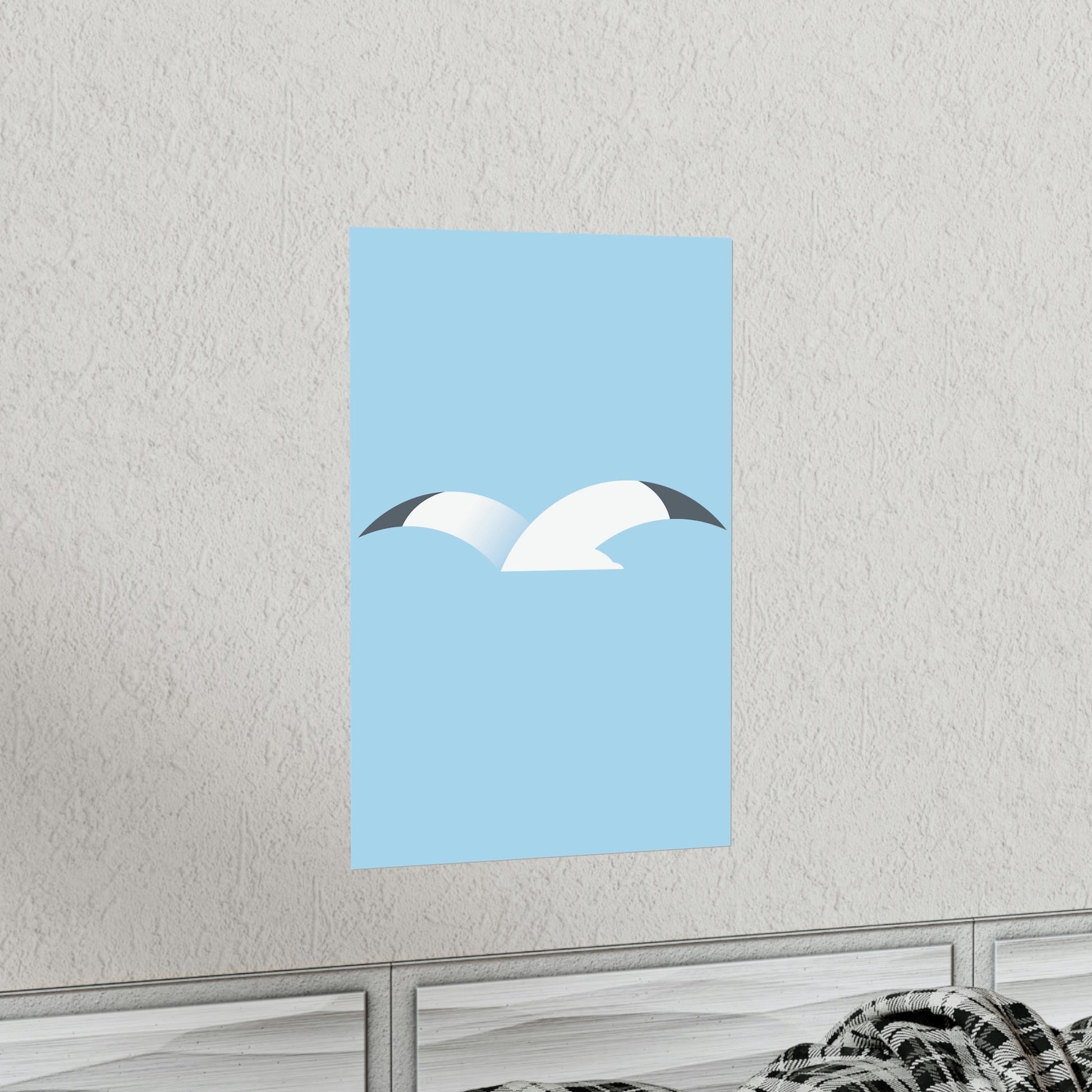 Seagull Flying Bird Minimal Abstract Art Aesthetic Premium Matte Vertical Posters Ichaku [Perfect Gifts Selection]