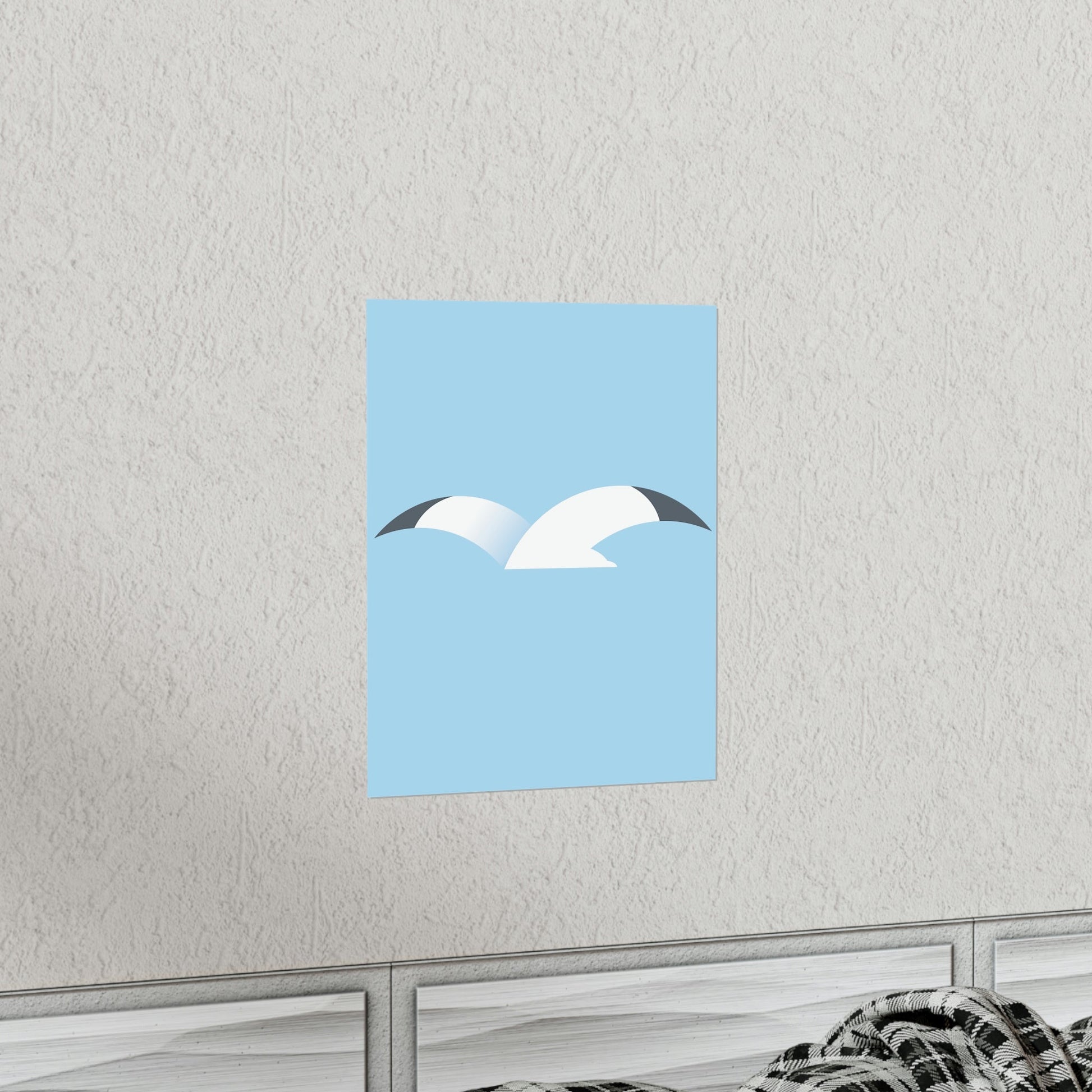 Seagull Flying Bird Minimal Abstract Art Aesthetic Premium Matte Vertical Posters Ichaku [Perfect Gifts Selection]