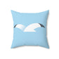 Seagull Flying Bird Minimal Abstract Art Aesthetic Spun Polyester Square Pillow Ichaku [Perfect Gifts Selection]